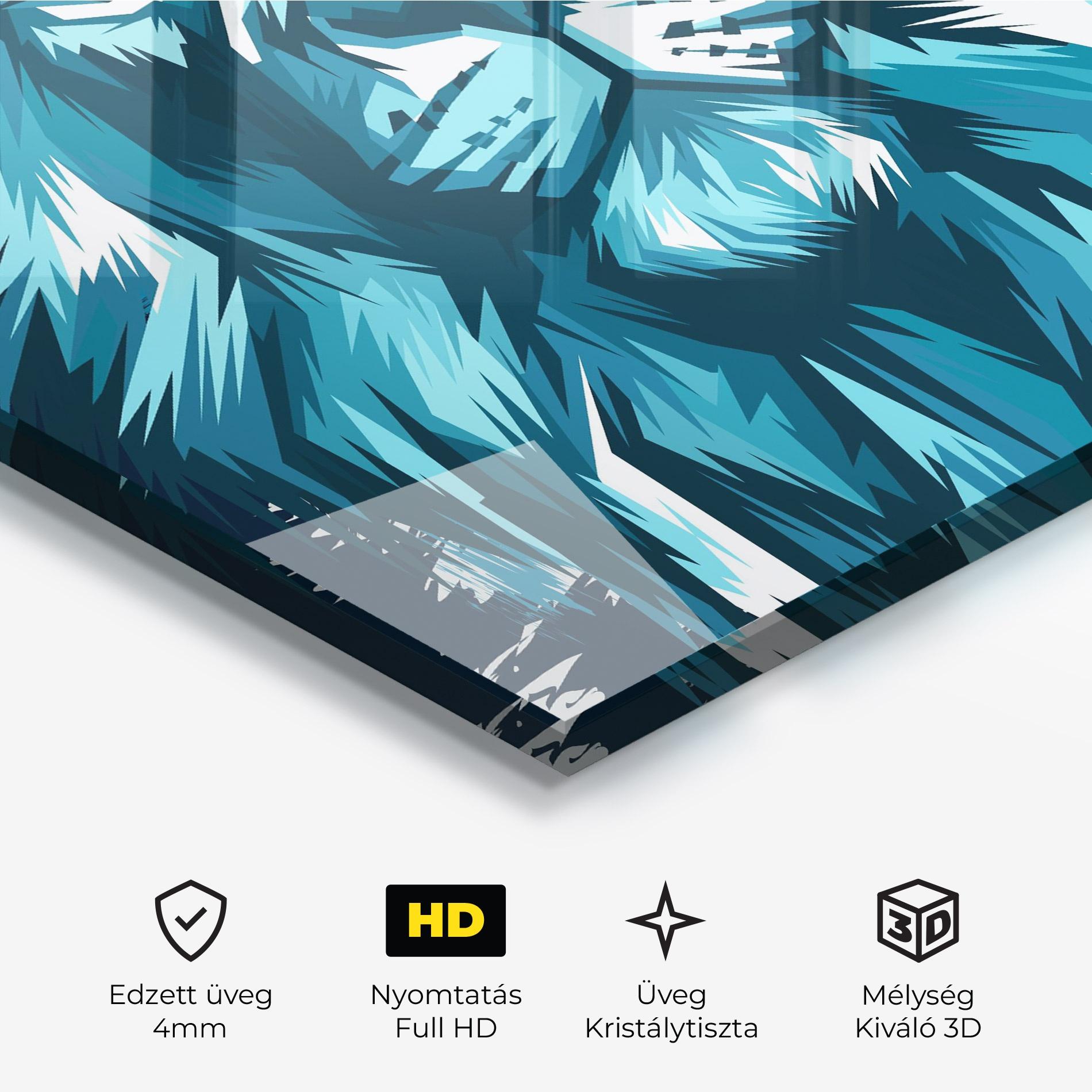 Üvegkép Blue Lion Head mockup 3