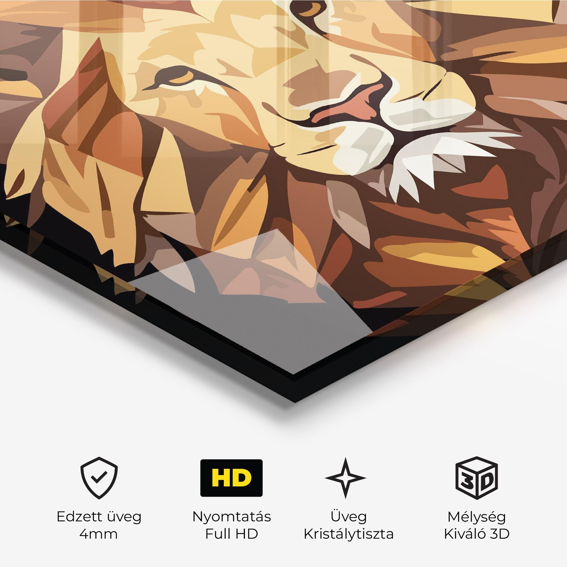 Üvegkép Cartoon Lion mockup 3