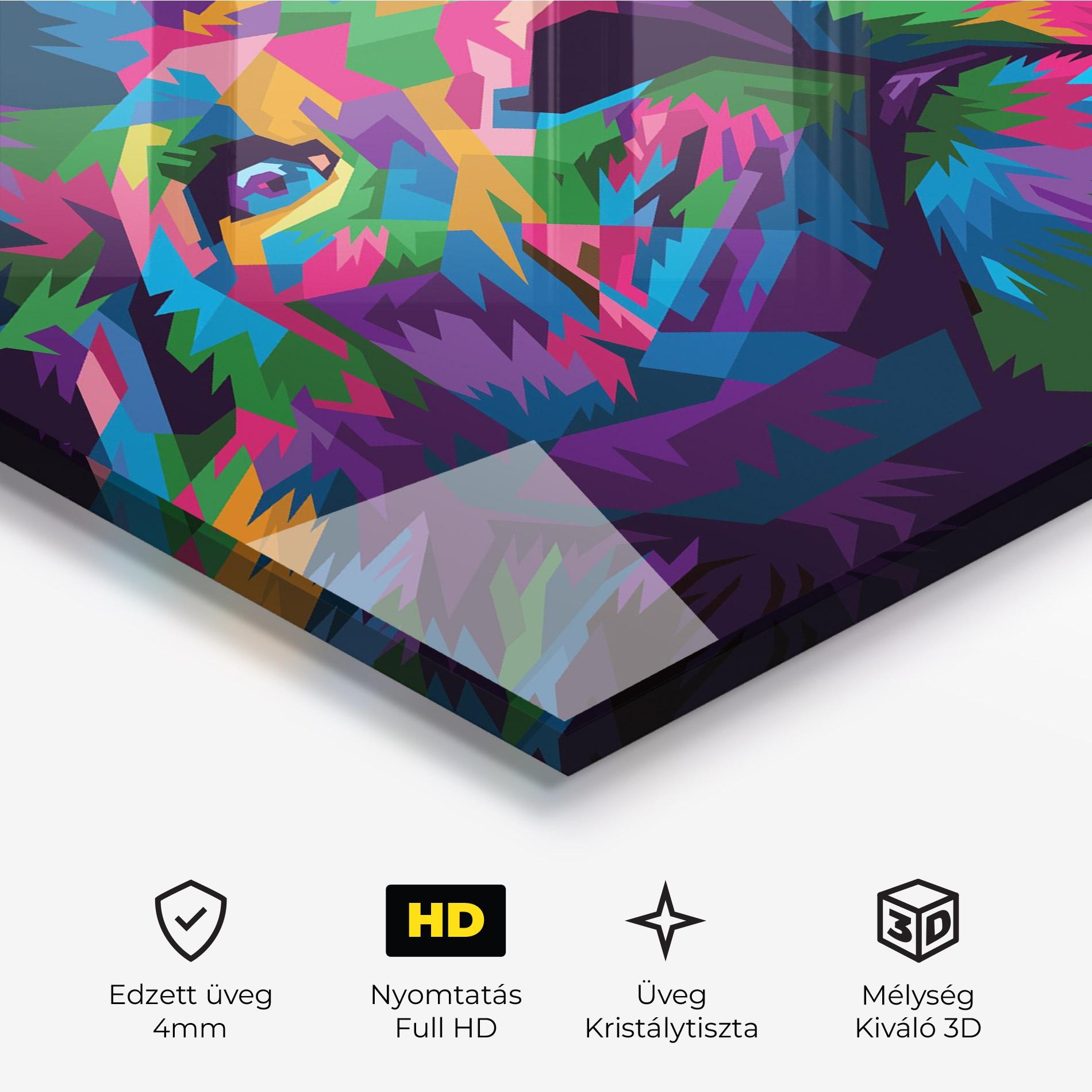 Üvegkép Cute Color Lion mockup 3