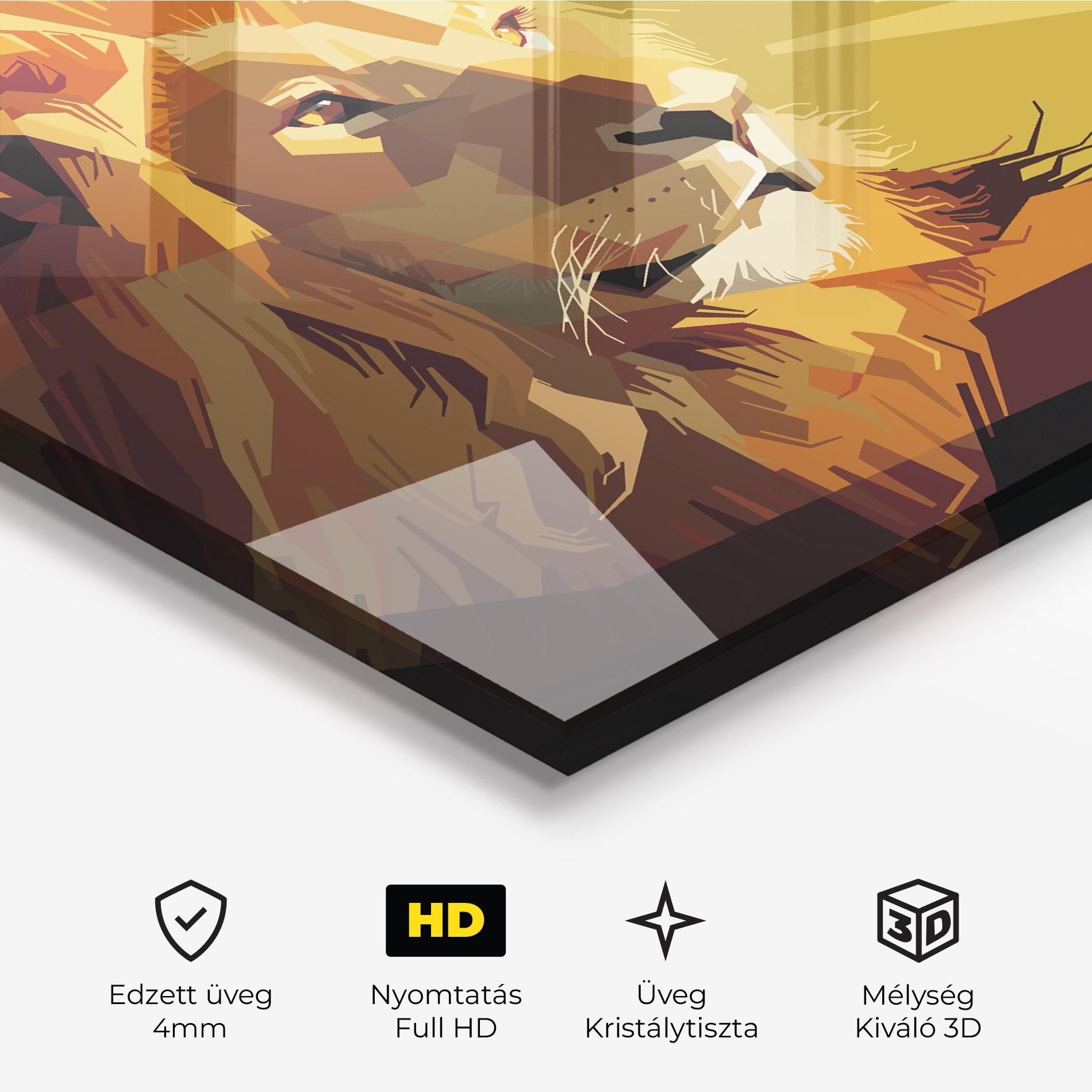 Üvegkép Lion Art mockup 3