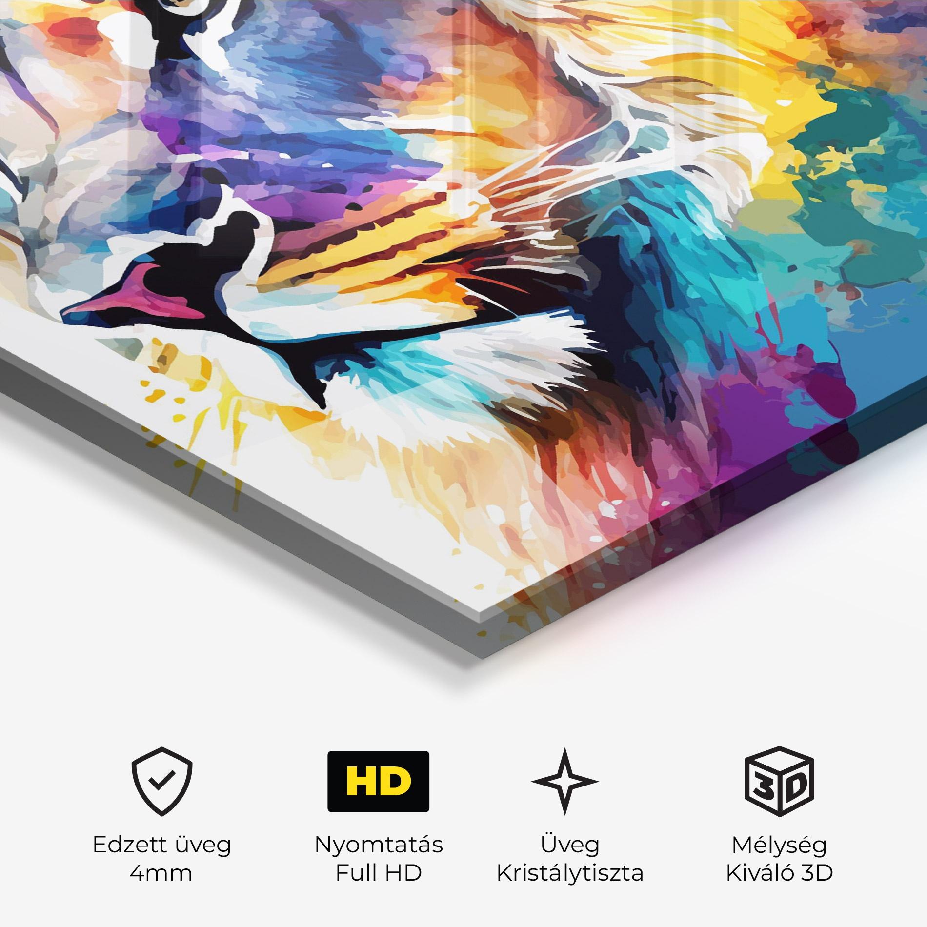 Üvegkép Vibrant Color Lion mockup 3