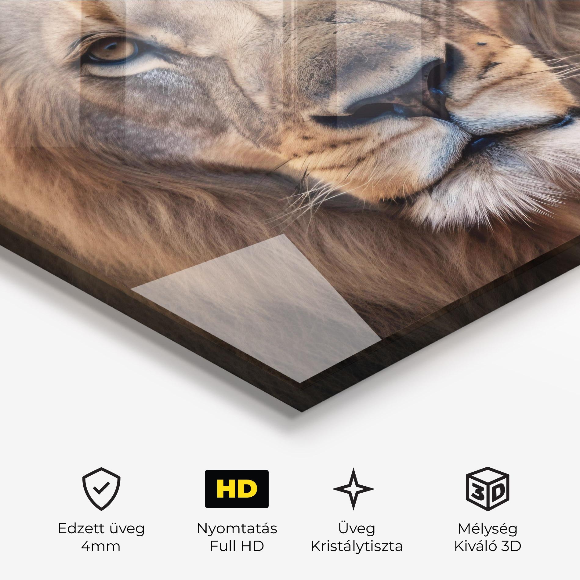 Üvegkép Wild Lion View mockup 3