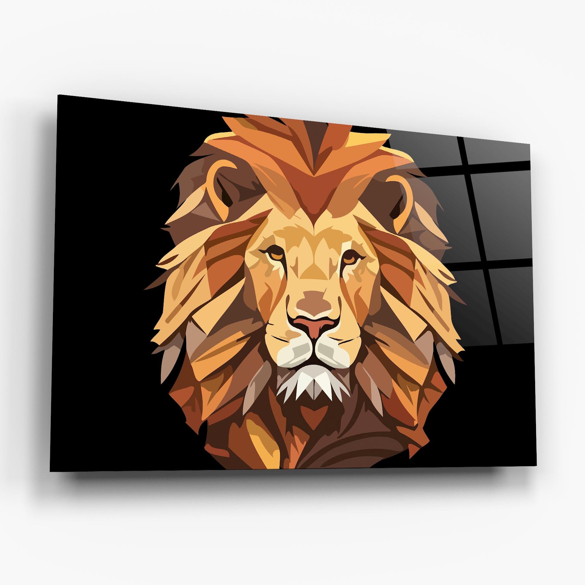 Üvegkép Cartoon Lion mockup 6