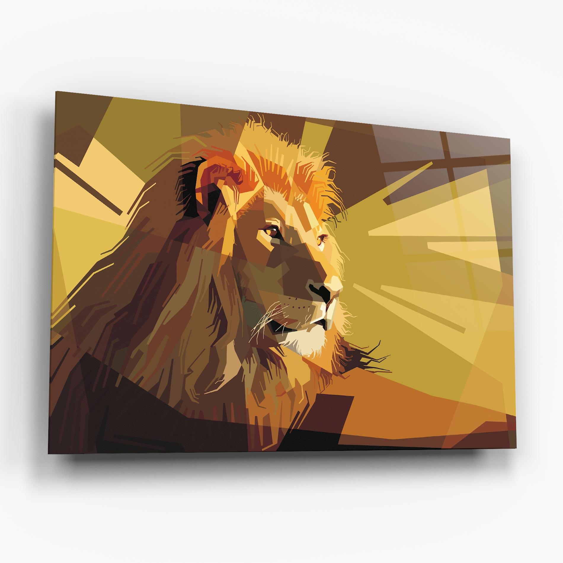 Üvegkép Lion Art mockup 6