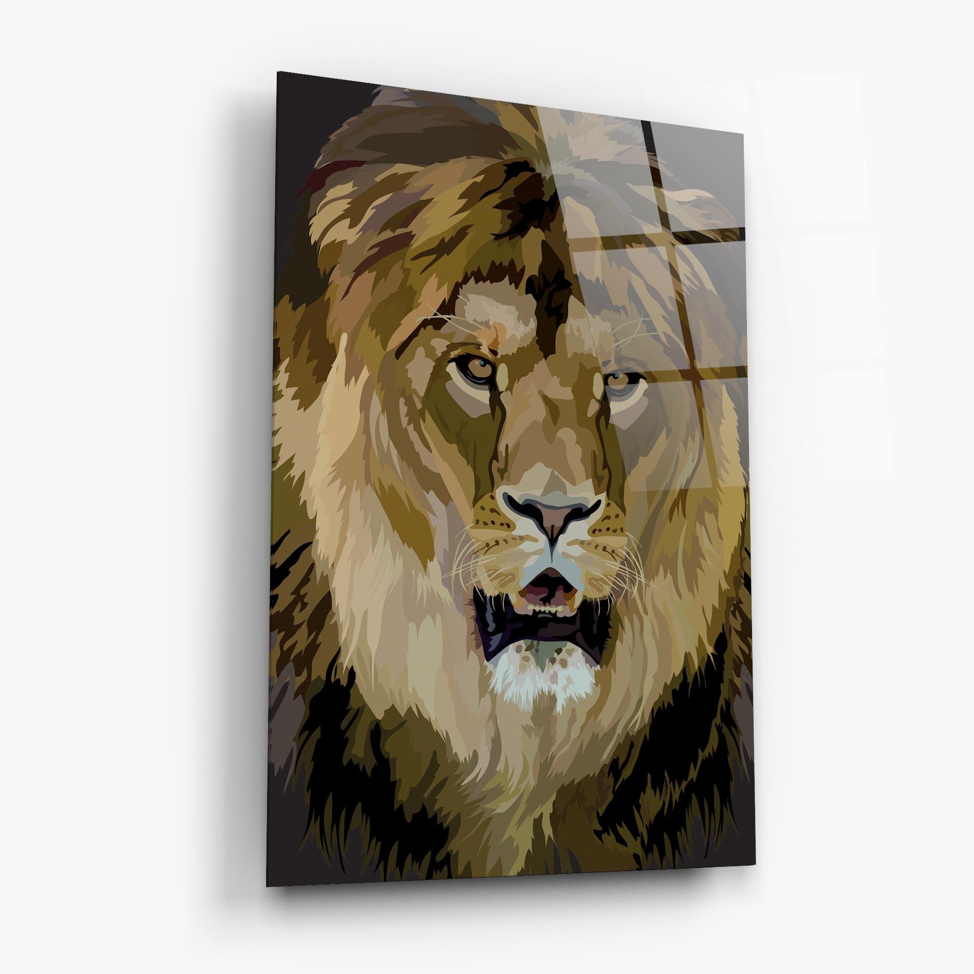 Üvegkép Beautiful Lion Art mockup 6