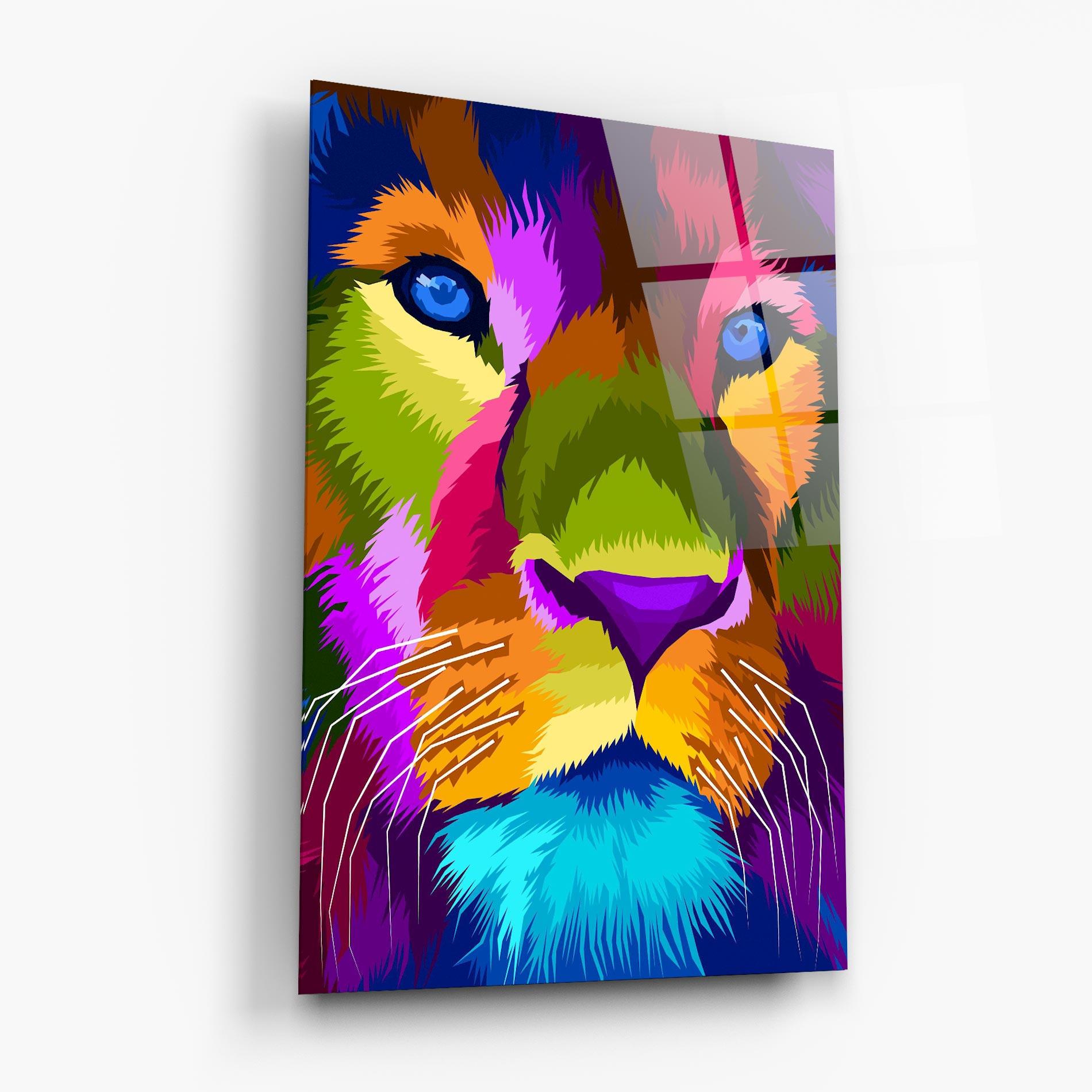 Üvegkép Color Lion Close Up mockup 6
