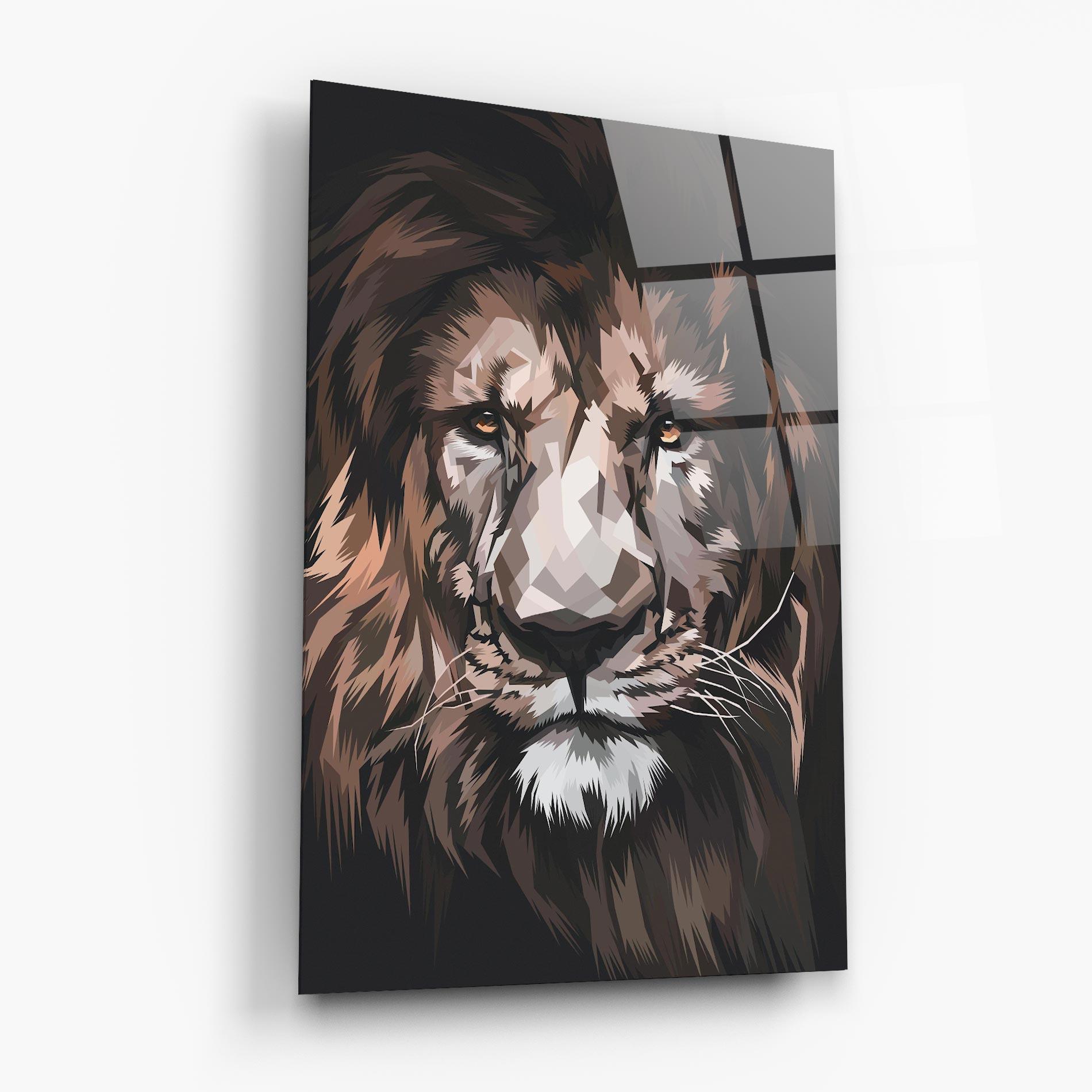 Üvegkép Lion Art Close Up mockup 6