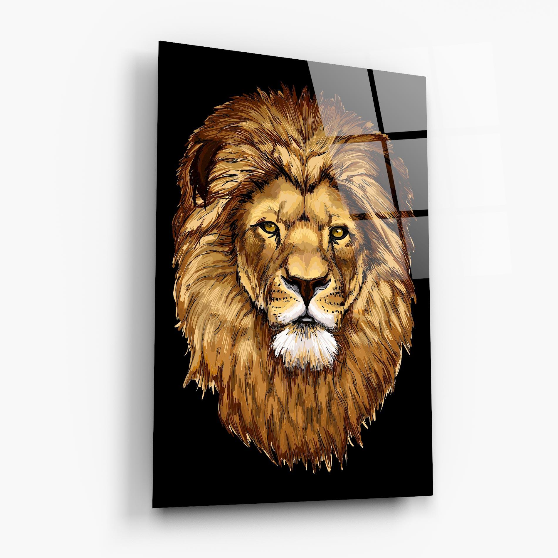 Üvegkép Lion Head mockup 6