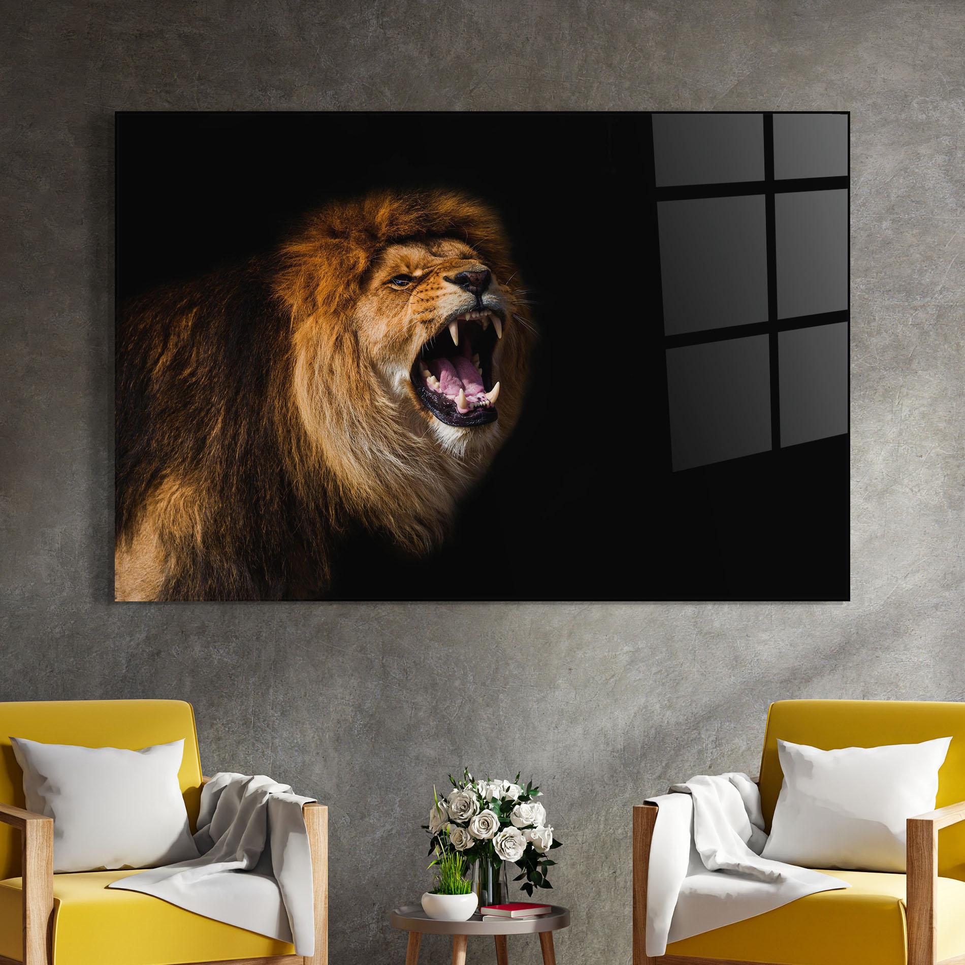 Üvegkép Beautiful Lion Portrait mockup 4