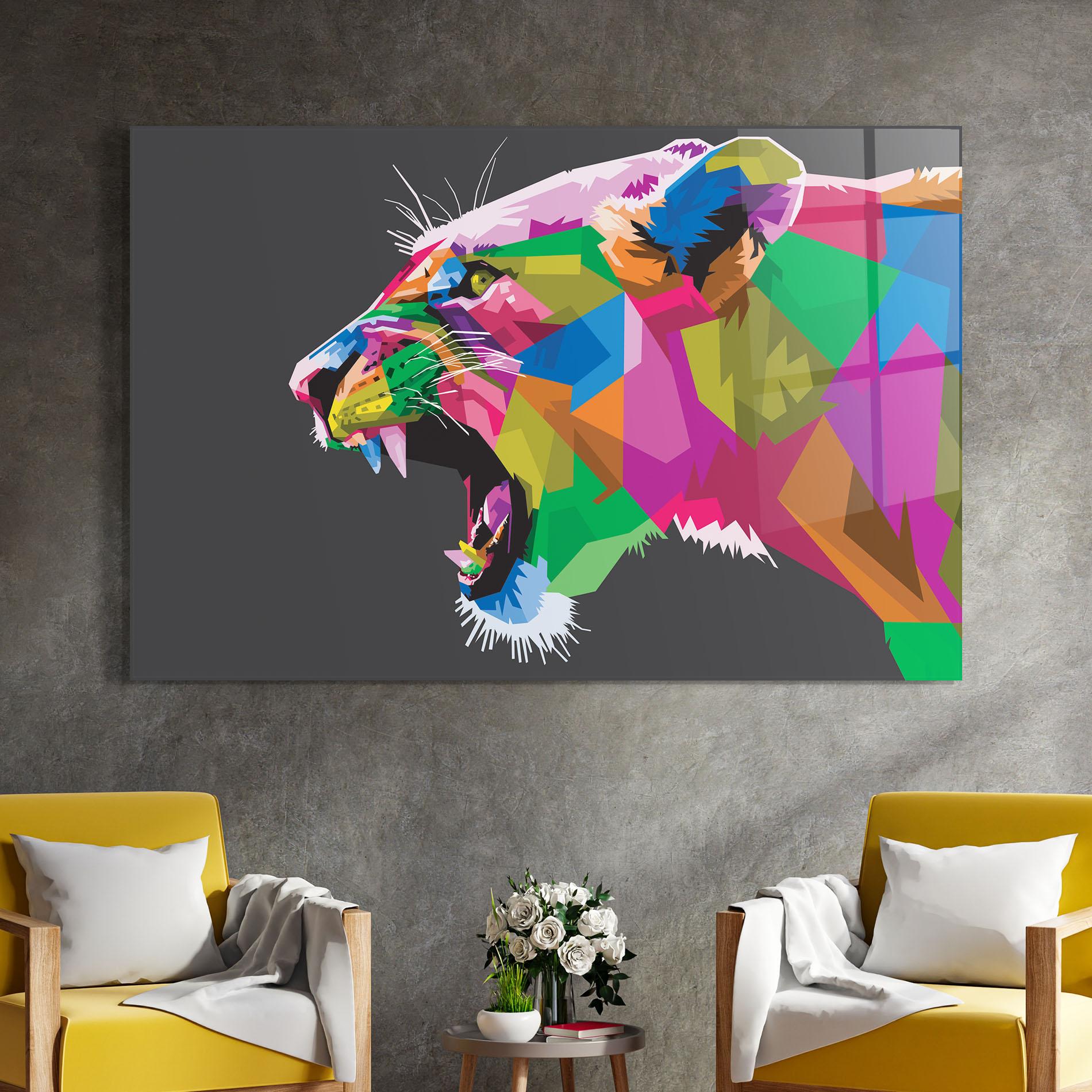 Üvegkép Female Lion Head mockup 4