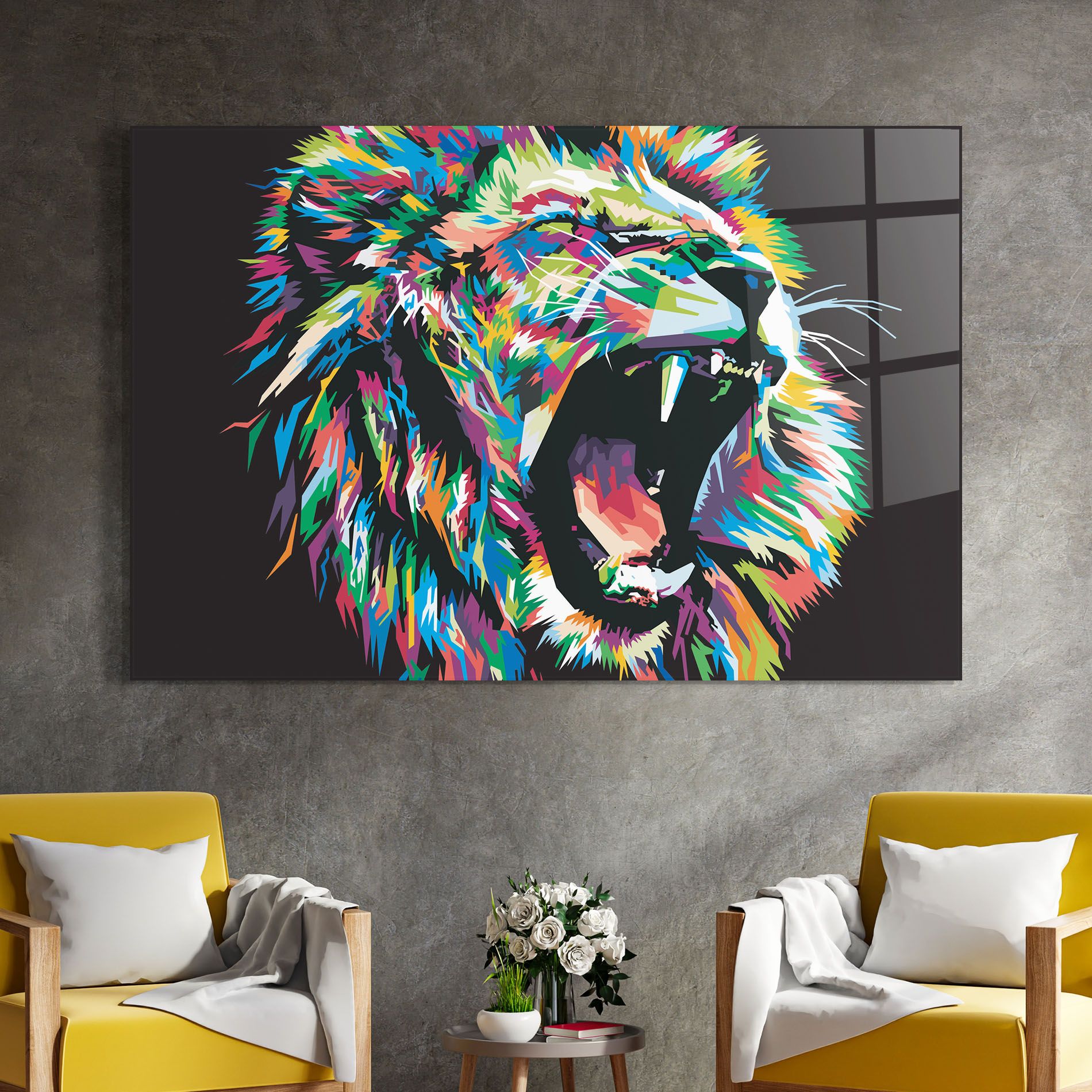 Green Blue Lion mockup 4
