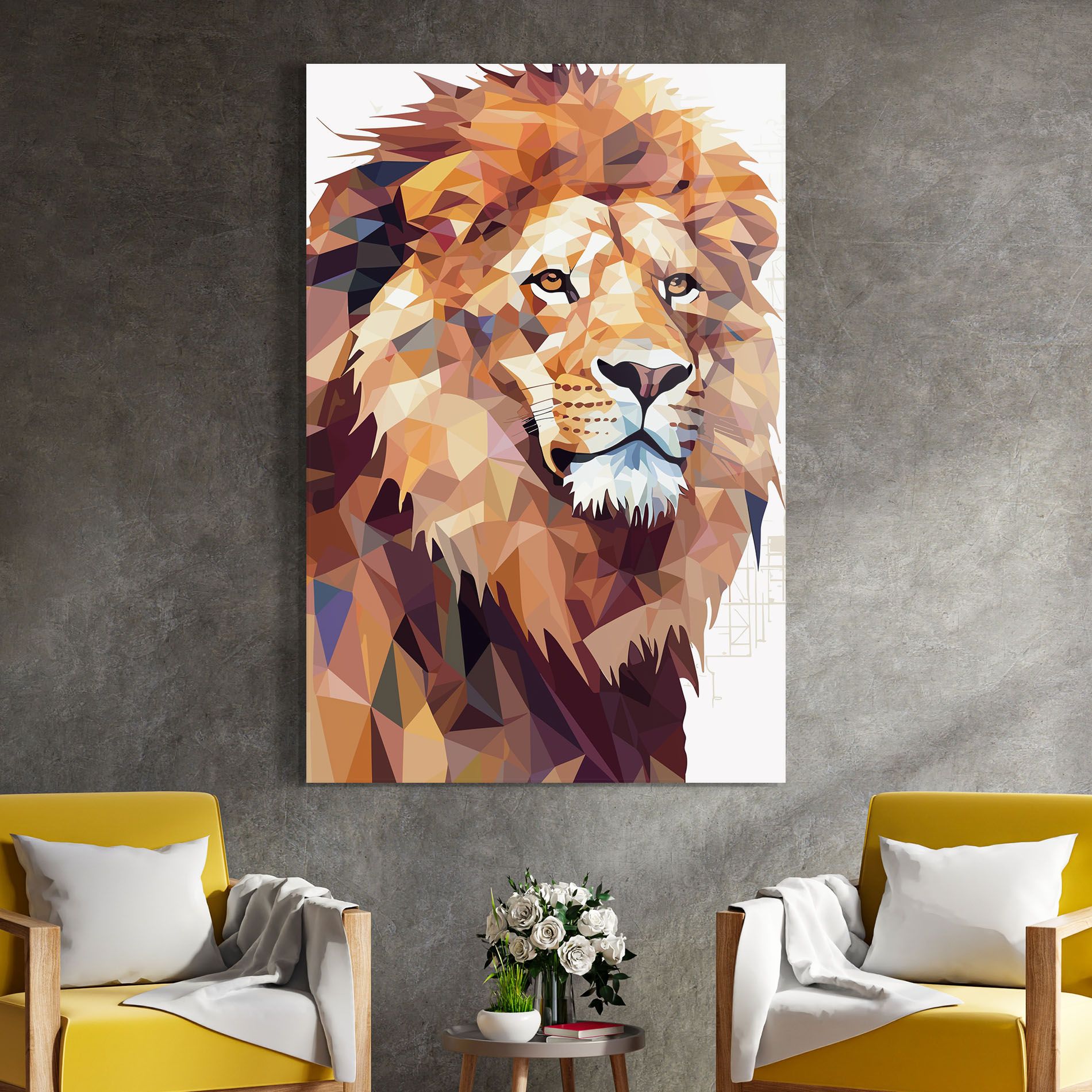 Artistic Lion Head mockup 4