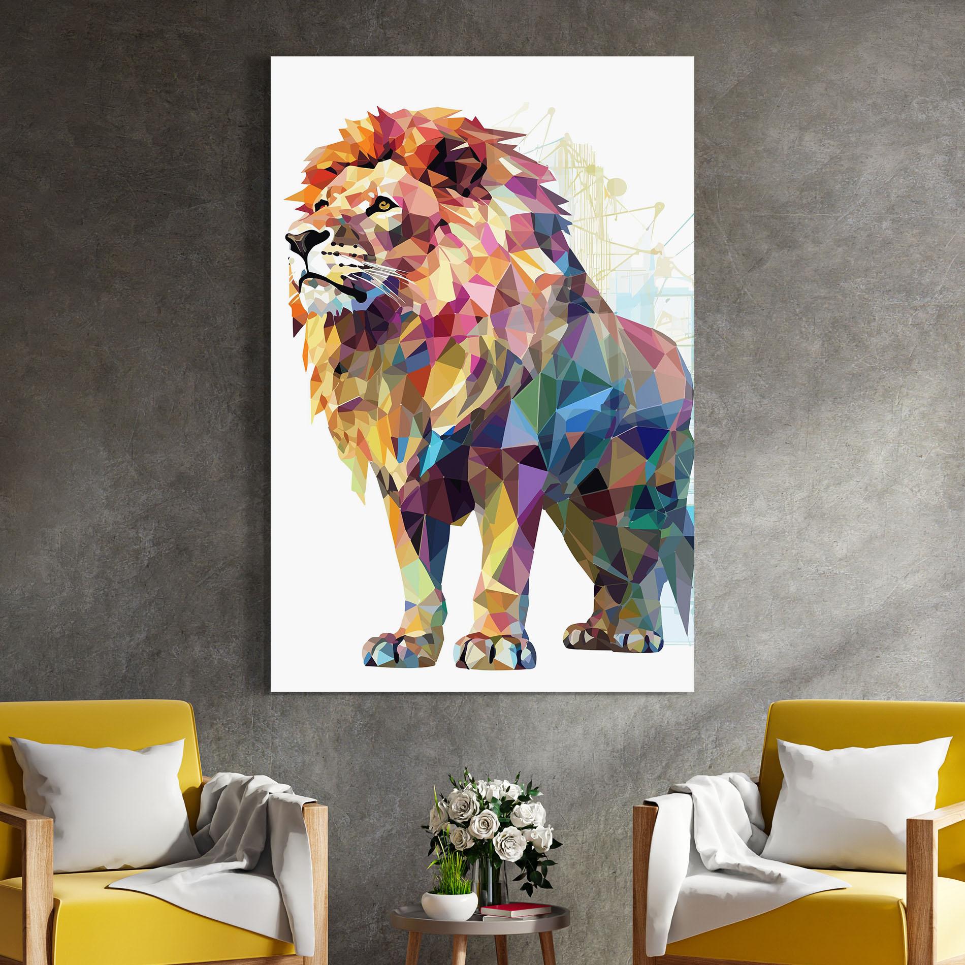 Üvegkép Artistic Lion mockup 4
