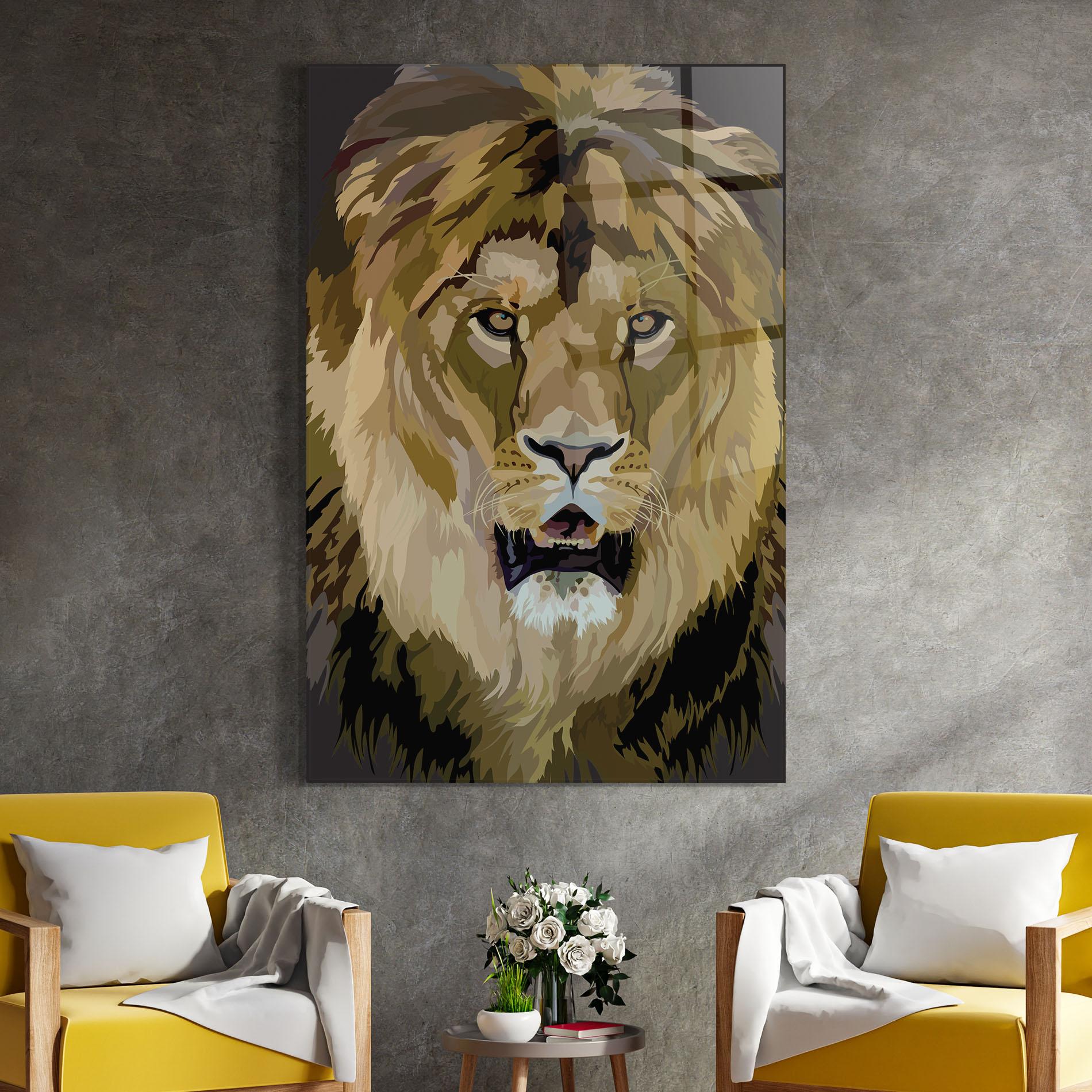 Üvegkép Beautiful Lion Art mockup 4