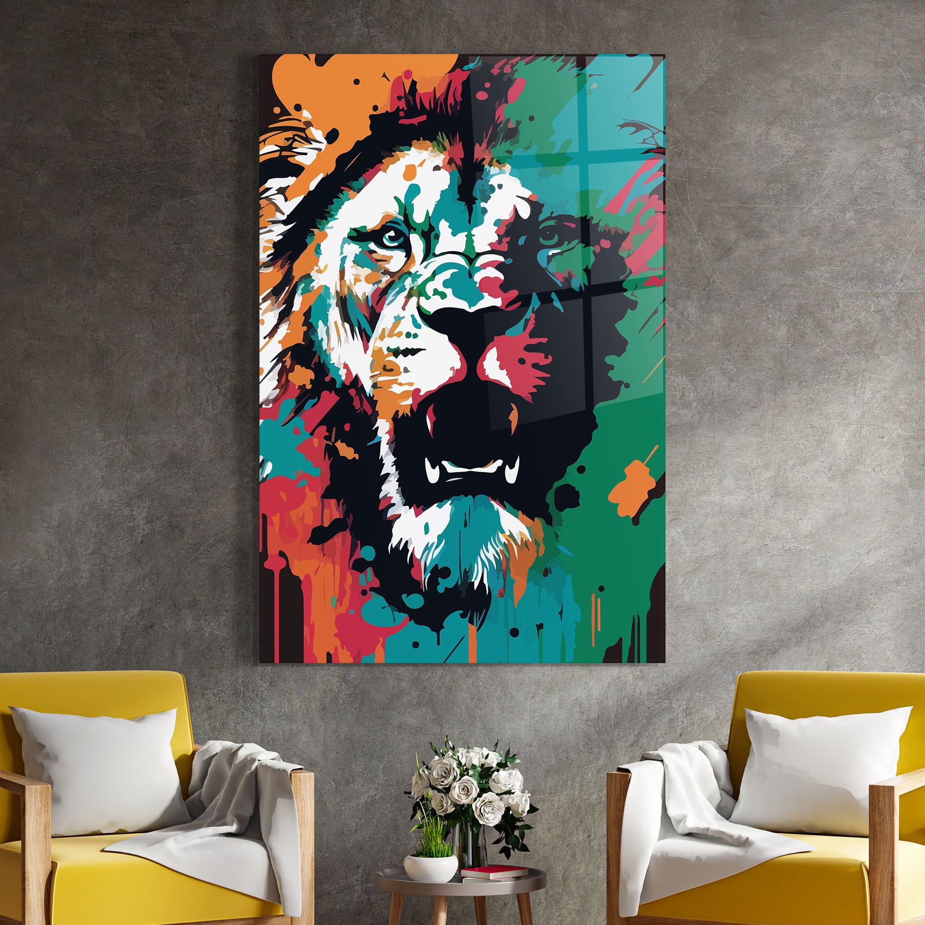 Blue Green Lion mockup 4