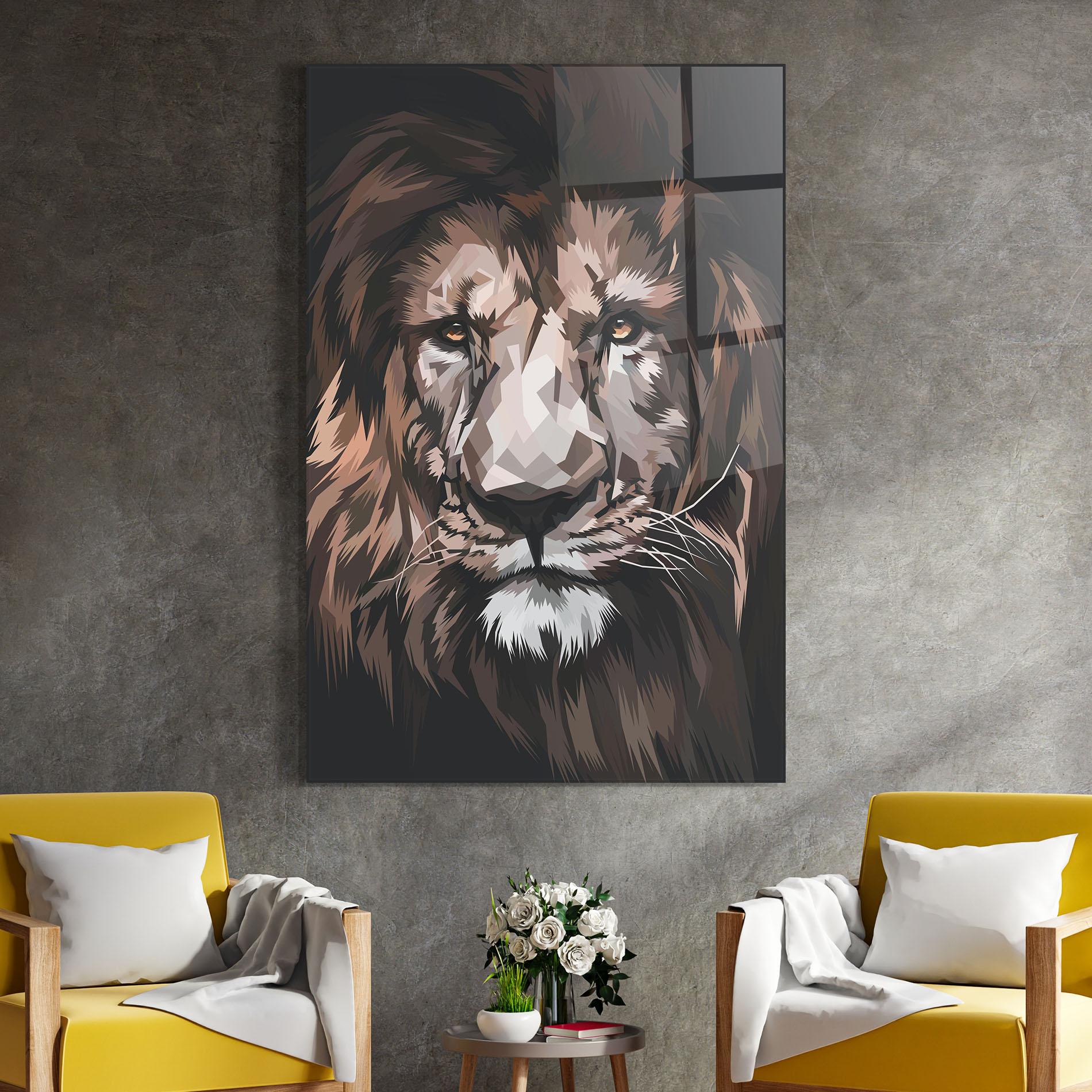 Üvegkép Lion Art Close Up mockup 4