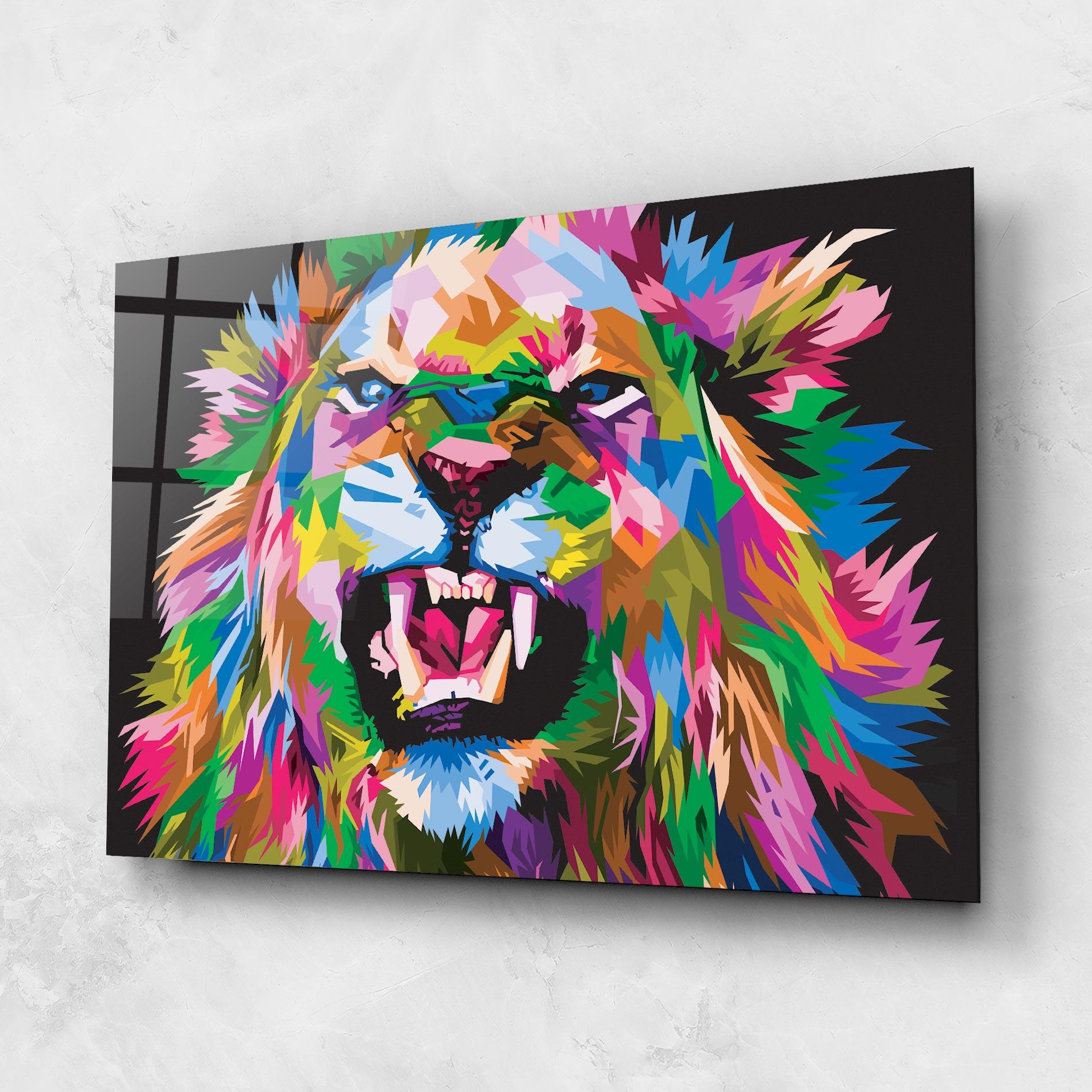 Üvegkép Angry Lion Eyes mockup 1