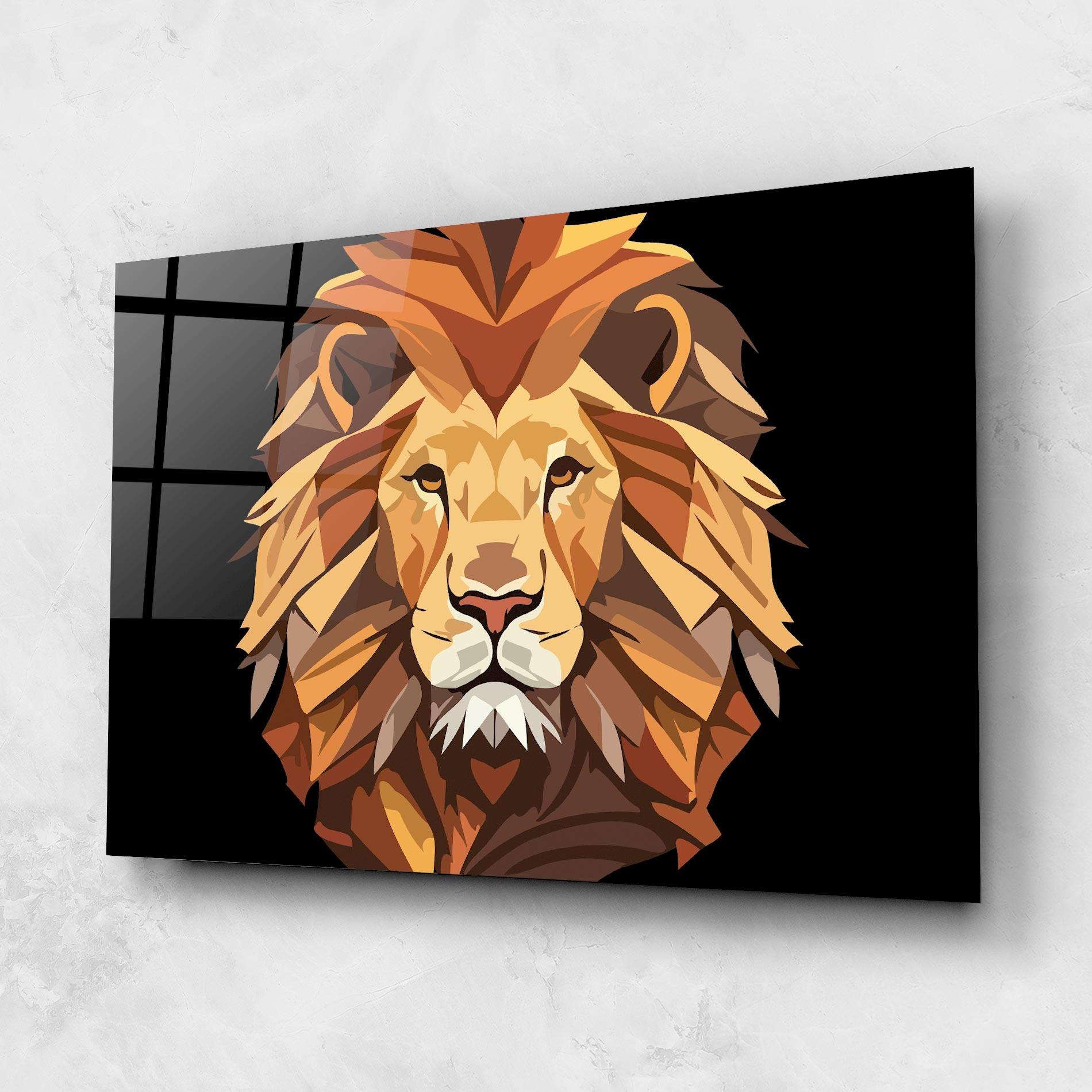Üvegkép Cartoon Lion mockup 1