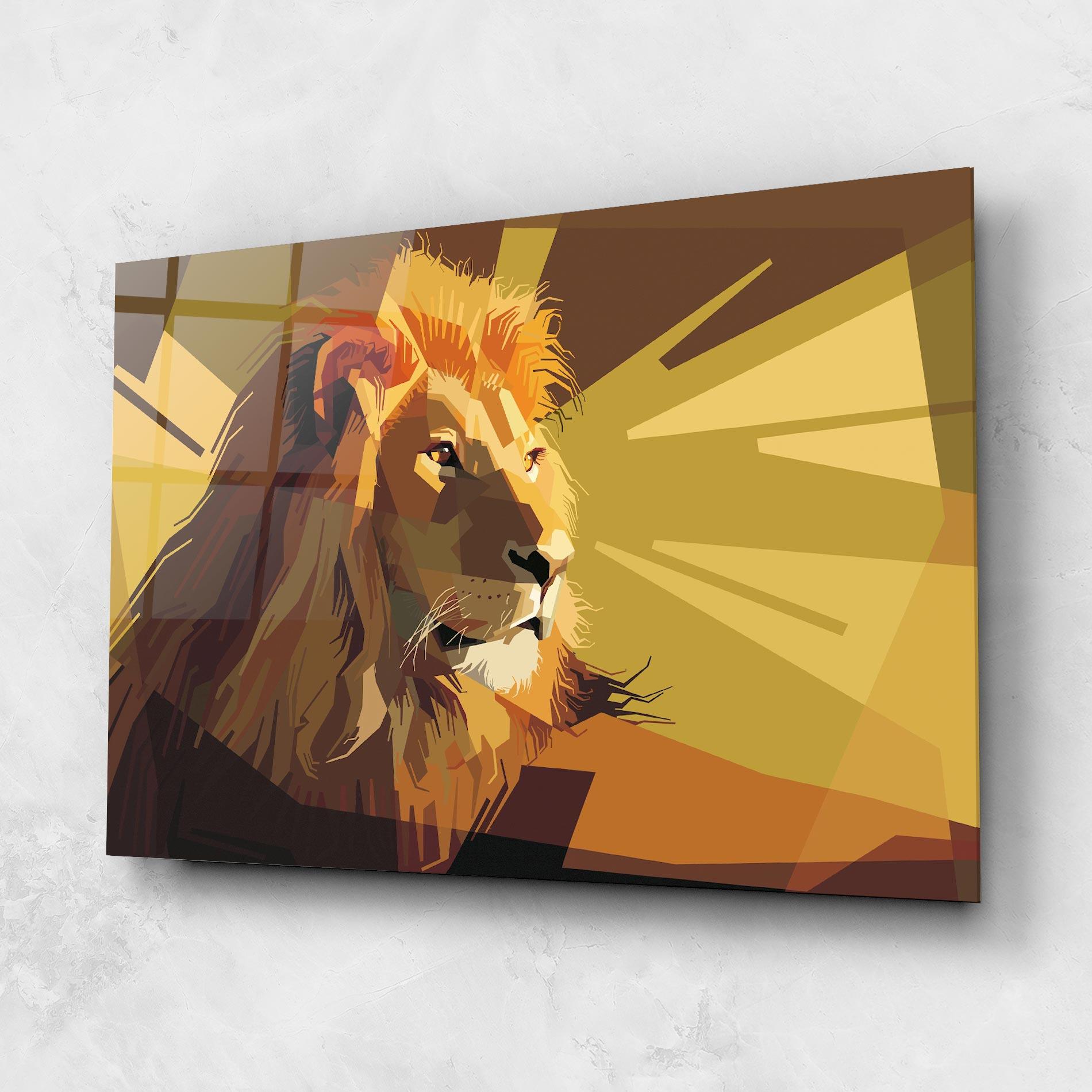 Üvegkép Lion Art mockup 1