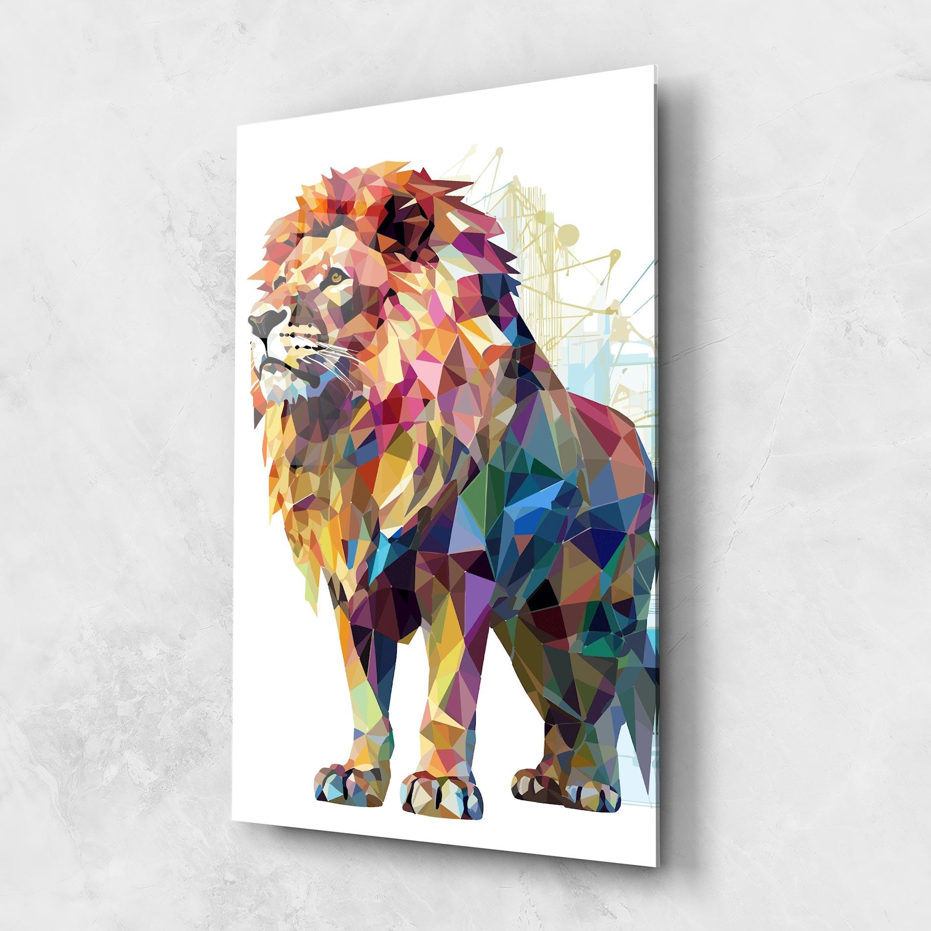 Üvegkép Artistic Lion mockup 1