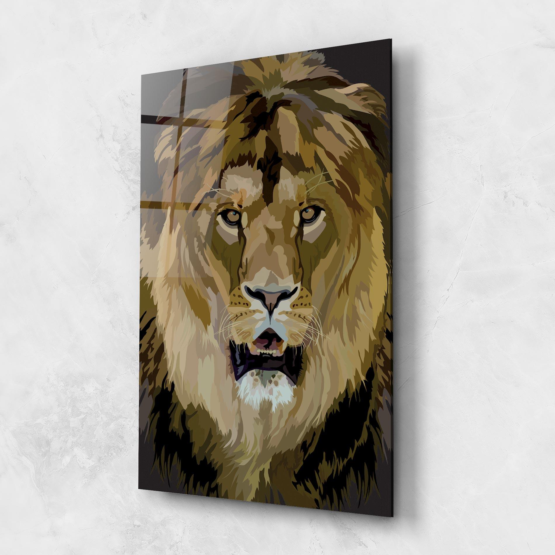 Üvegkép Beautiful Lion Art mockup 1