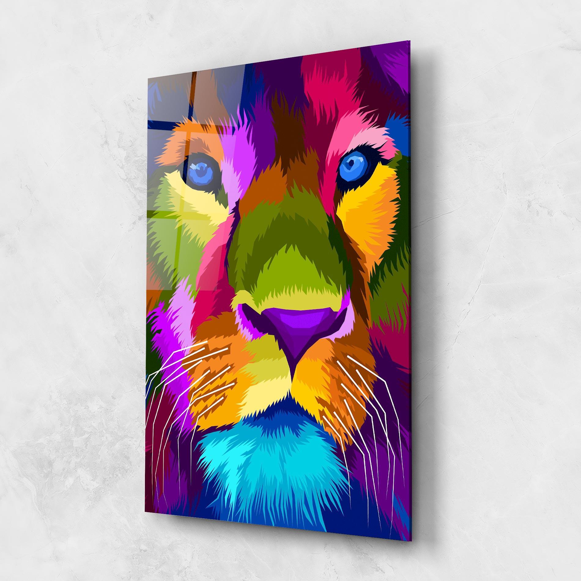 Üvegkép Color Lion Close Up mockup 1
