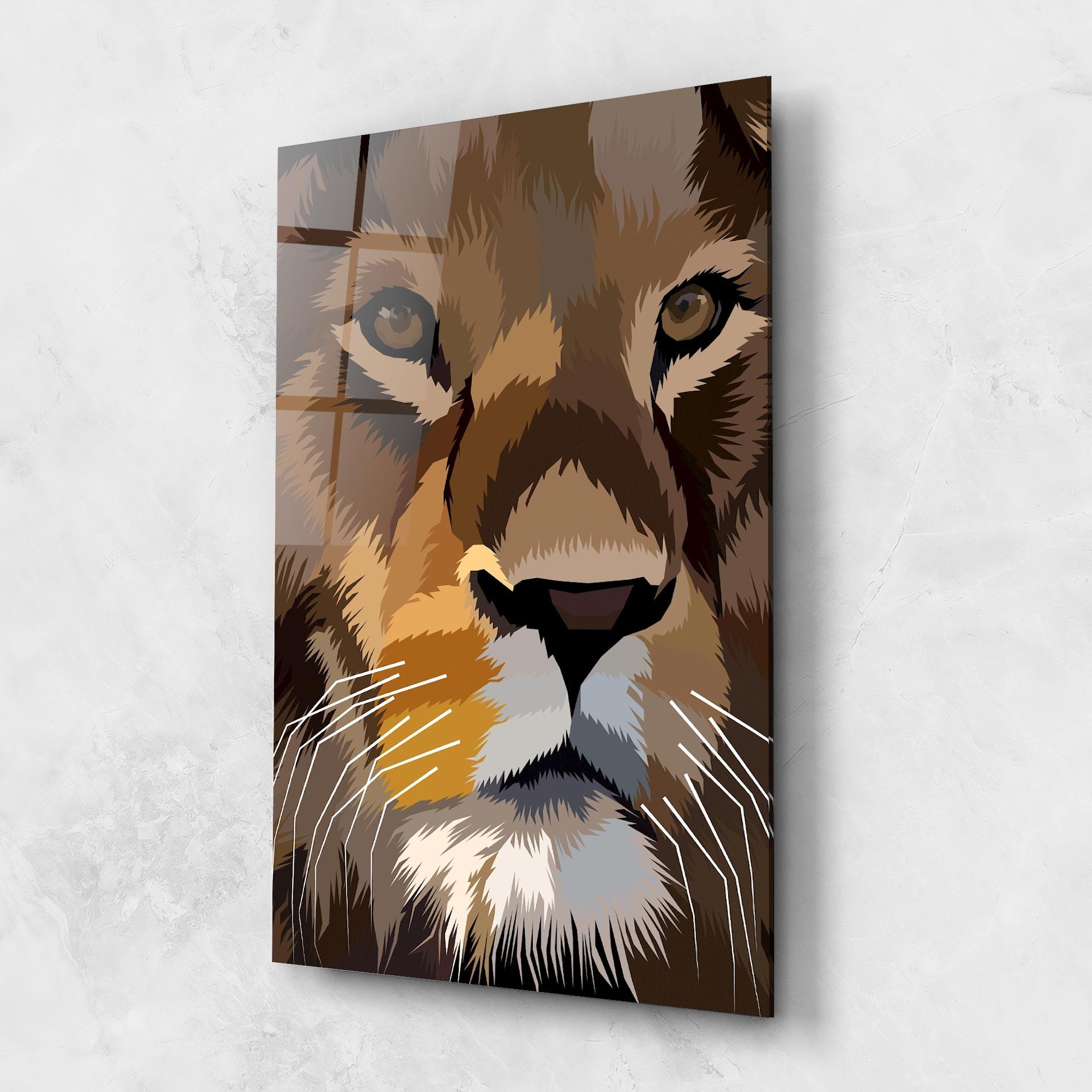 Üvegkép Cute Lion Art mockup 1