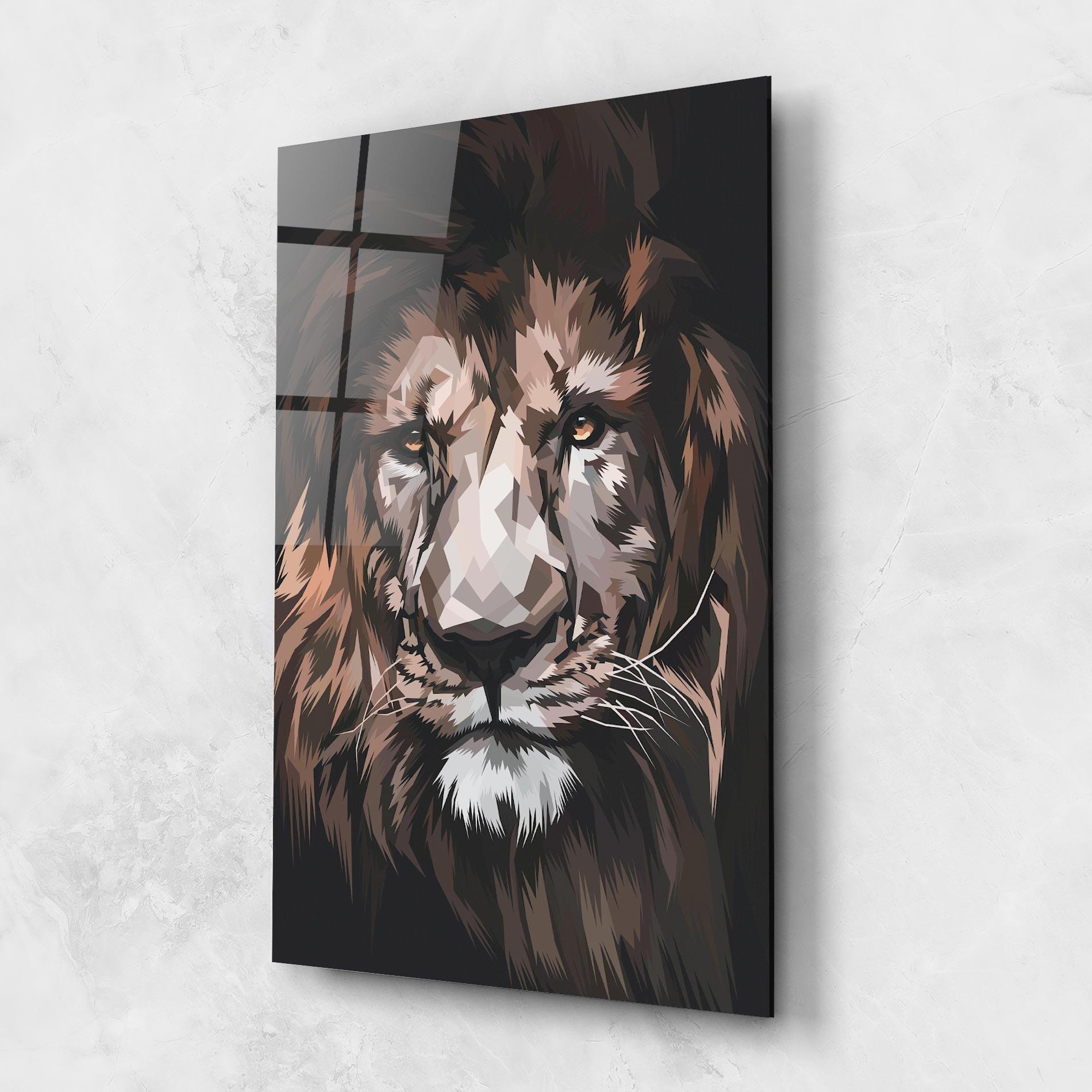 Üvegkép Lion Art Close Up mockup 1