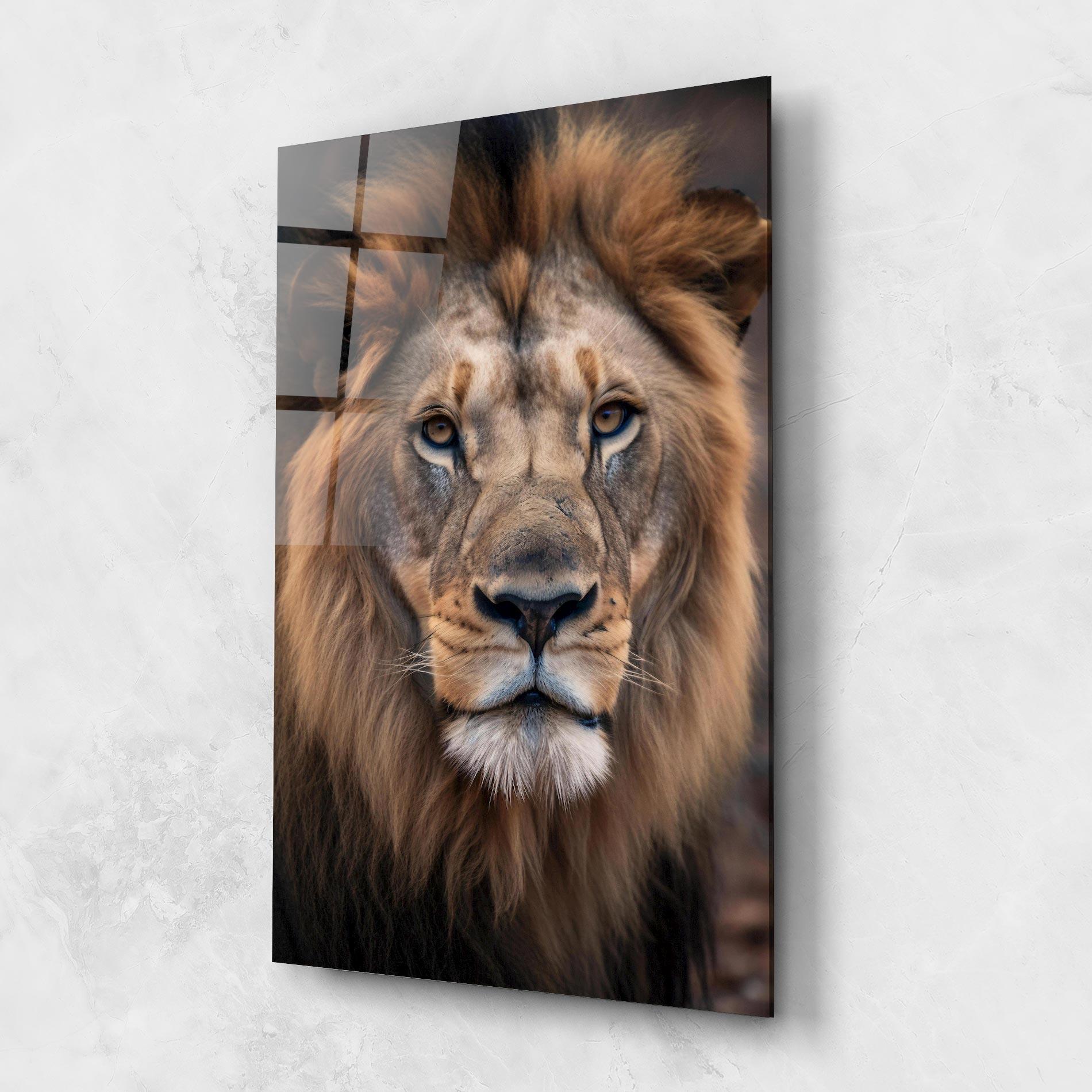 Üvegkép Wild Lion View mockup 1