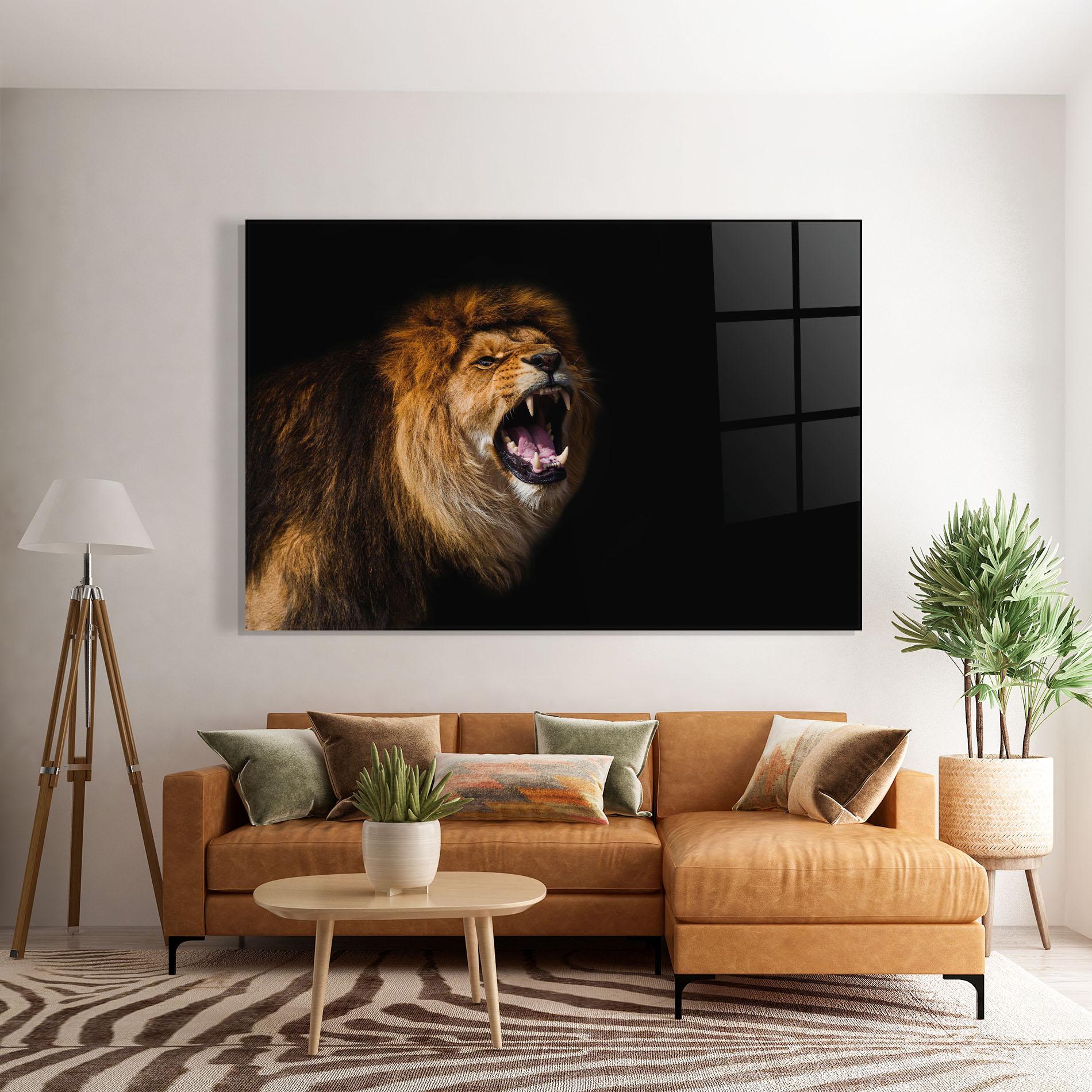 Üvegkép Beautiful Lion Portrait mockup 7