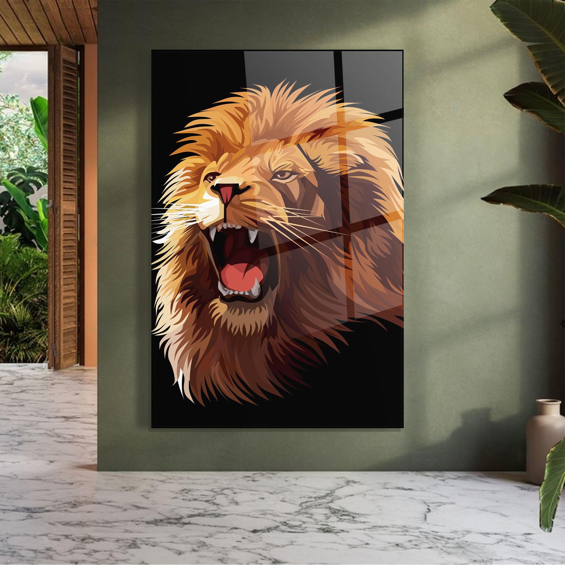 Üvegkép Angry Lion Head mockup 7