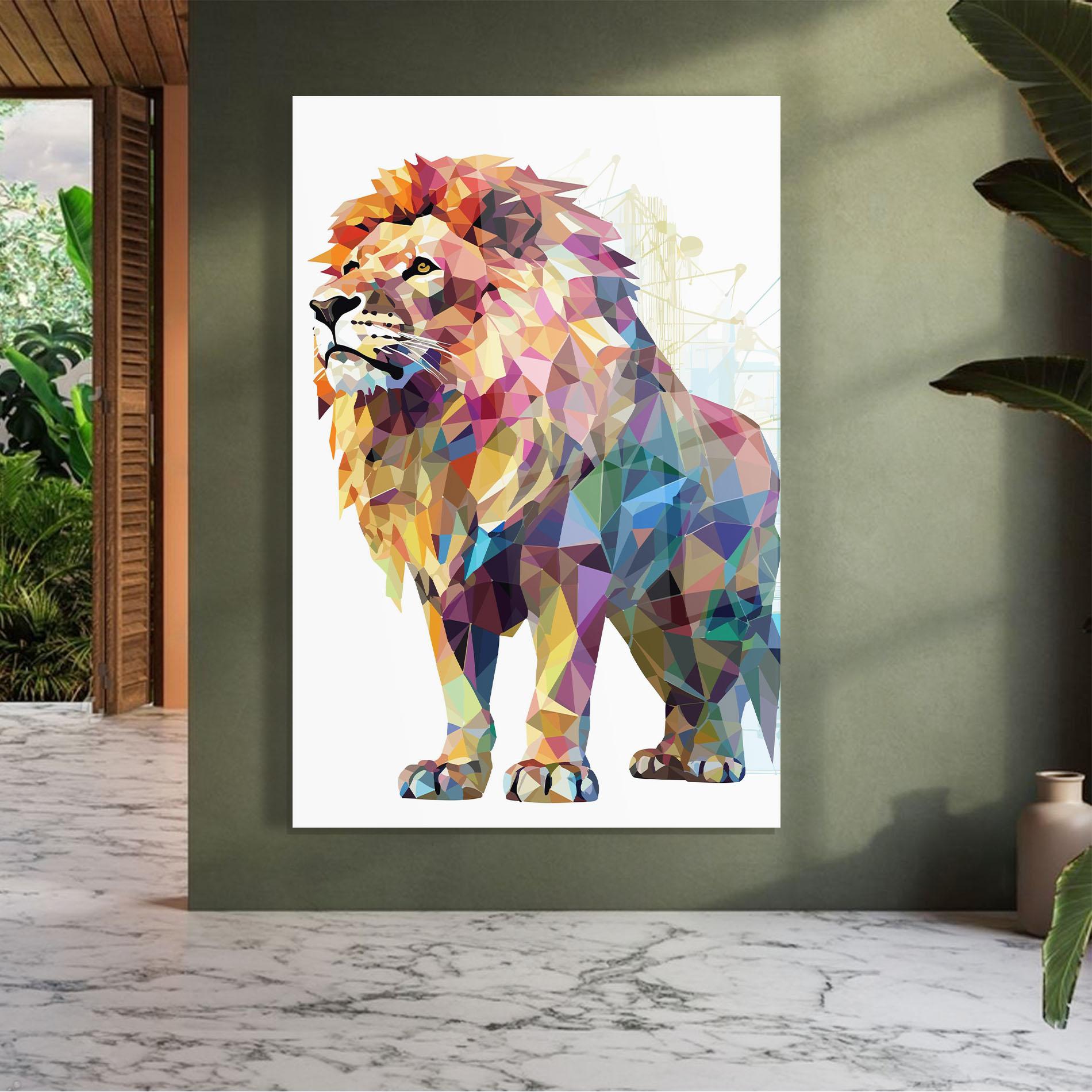 Üvegkép Artistic Lion mockup 7