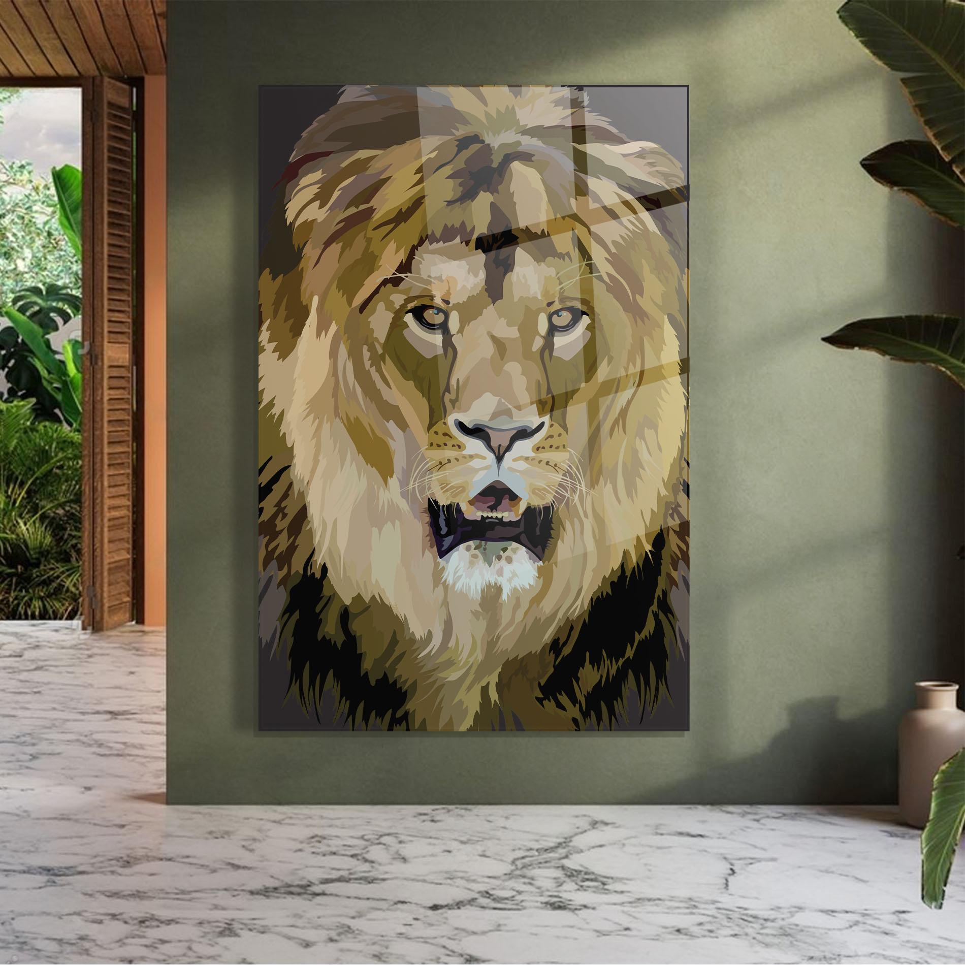 Üvegkép Beautiful Lion Art mockup 7
