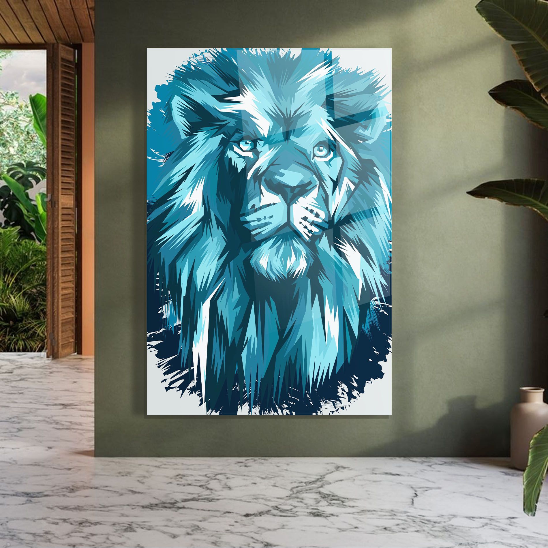 Blue Lion Head mockup 7