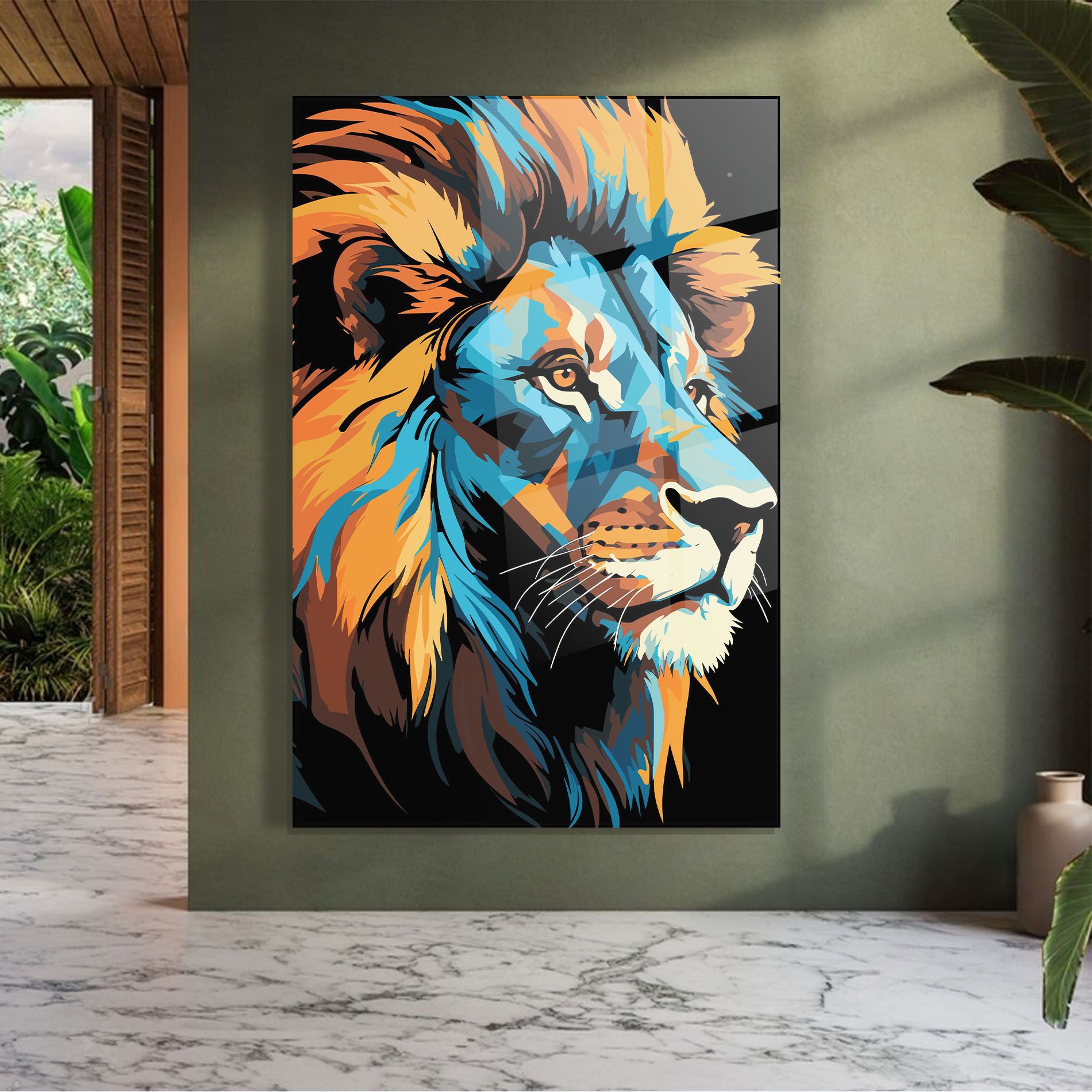 Blue Yellow Lion mockup 7