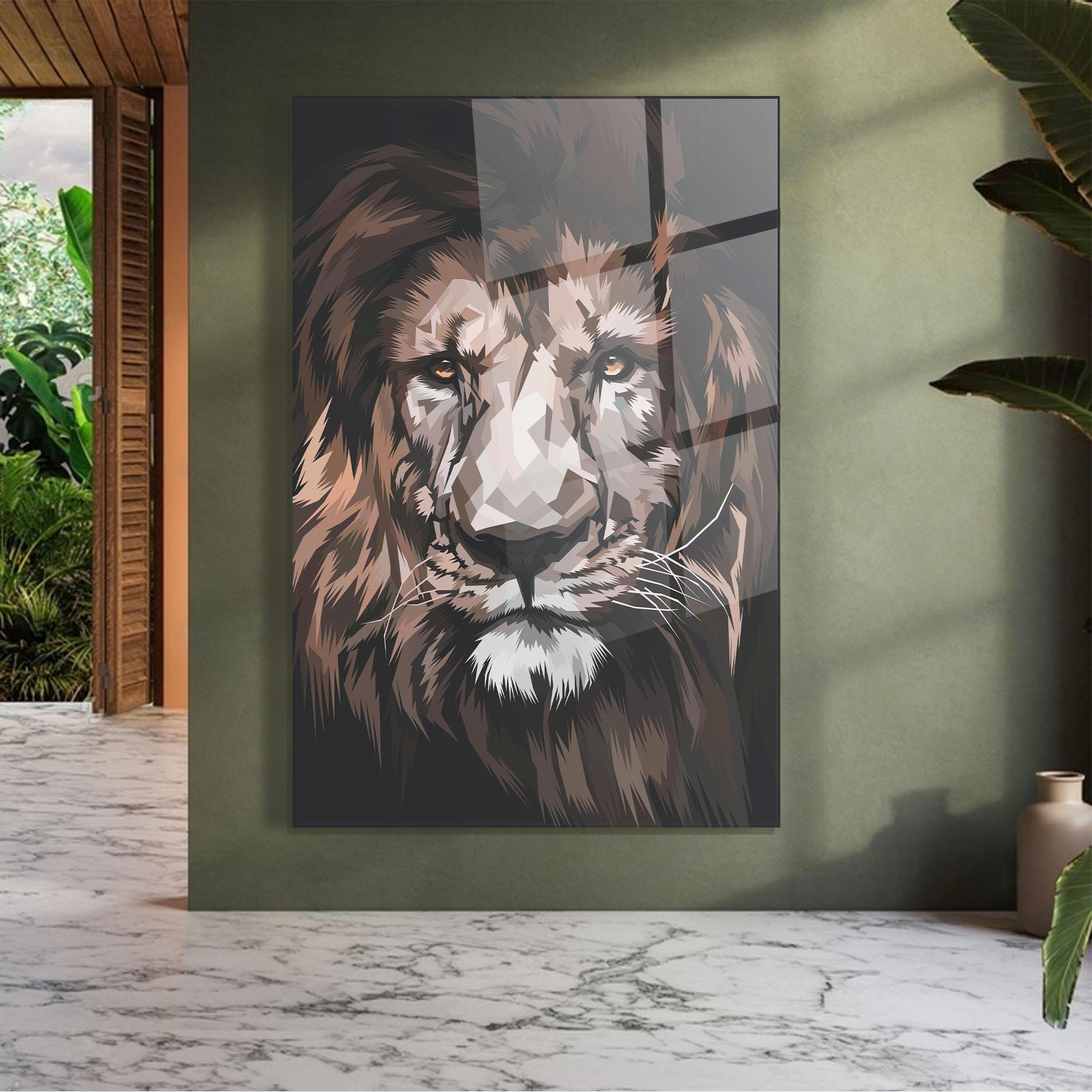 Üvegkép Lion Art Close Up mockup 7