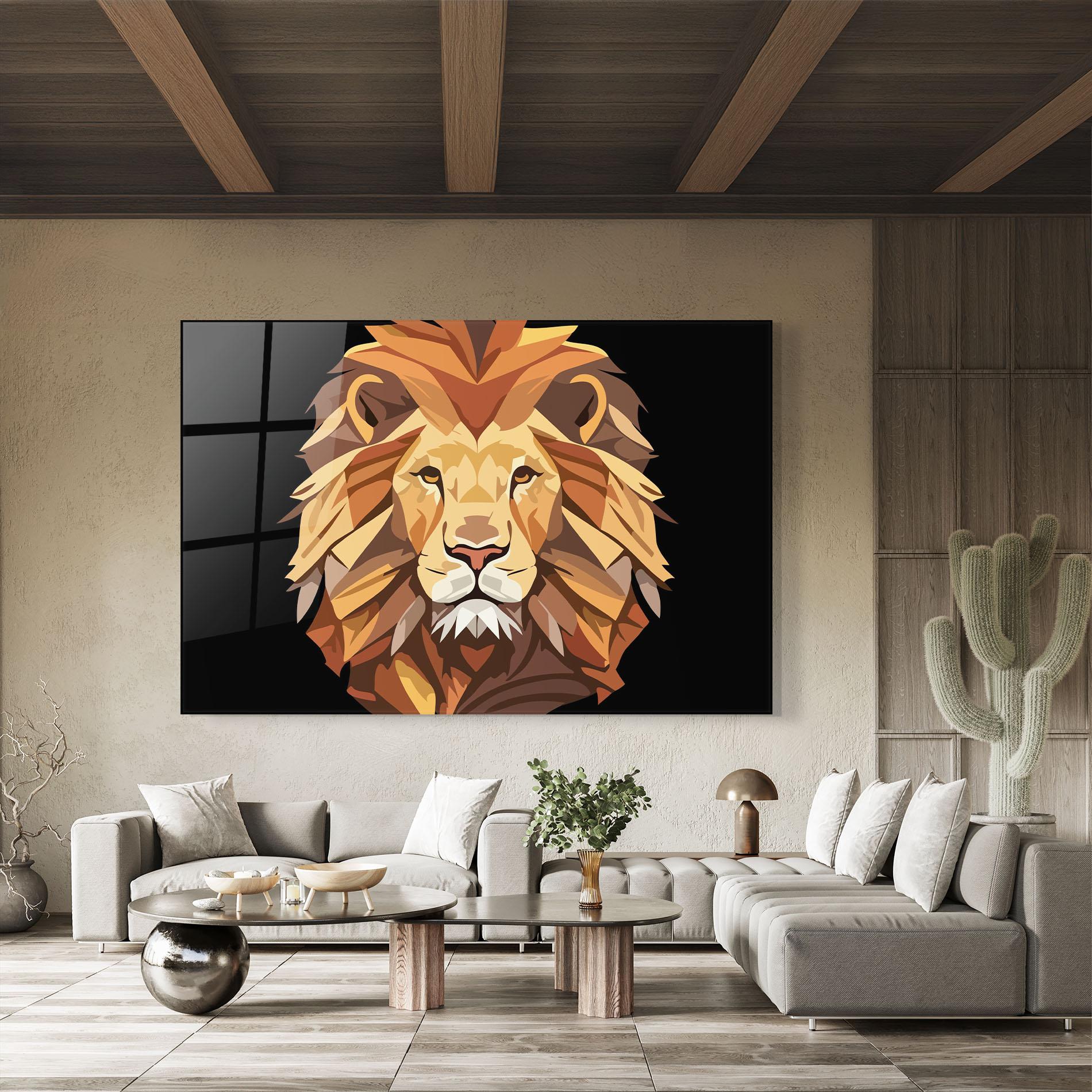 Üvegkép Cartoon Lion mockup 8