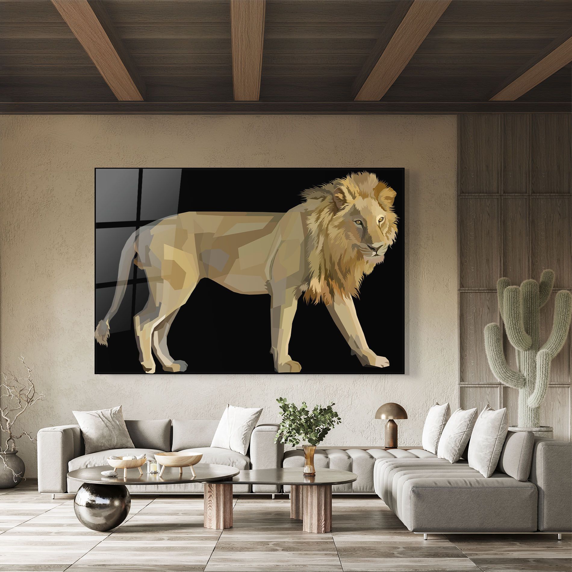 Lion Art On Black mockup 8