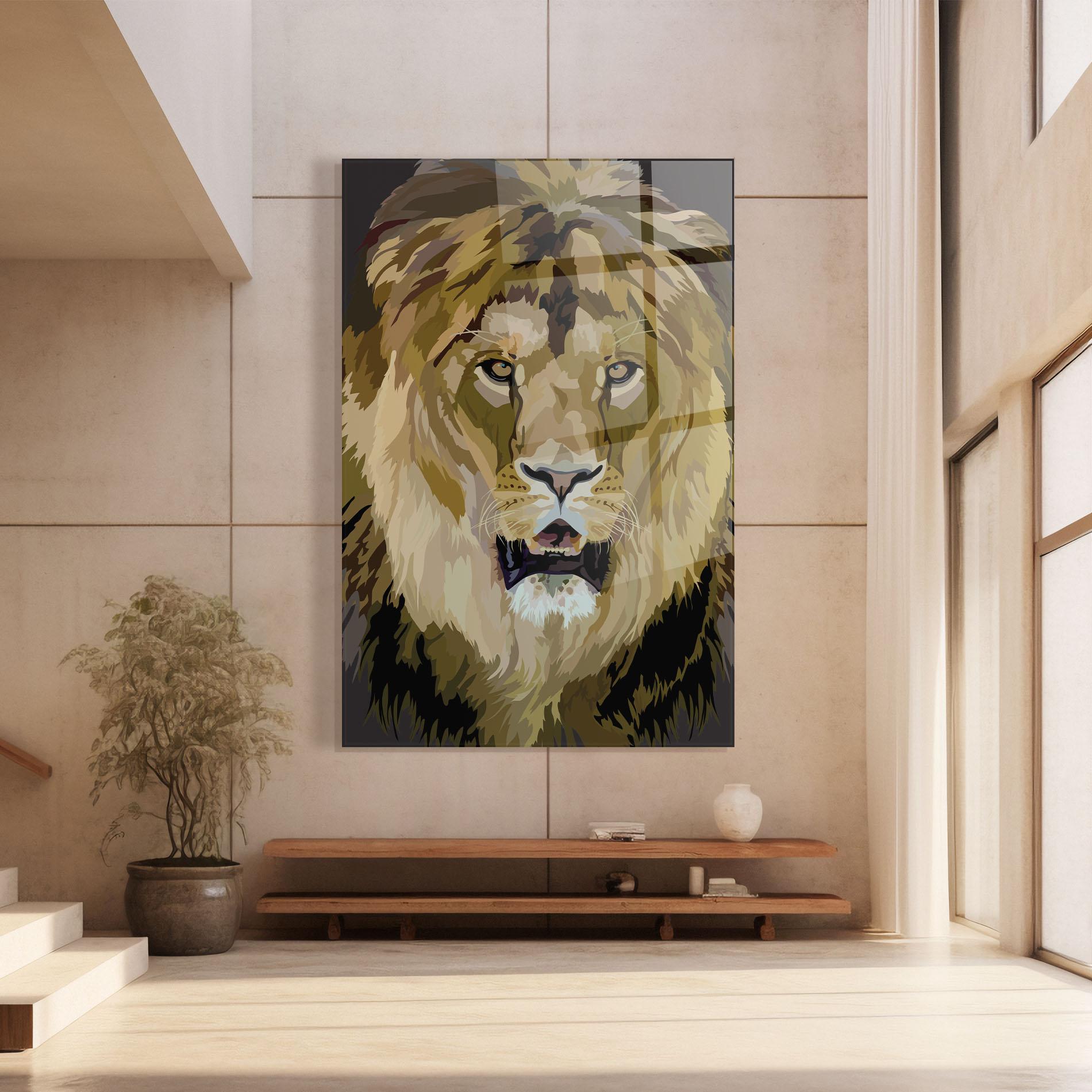 Üvegkép Beautiful Lion Art mockup 8