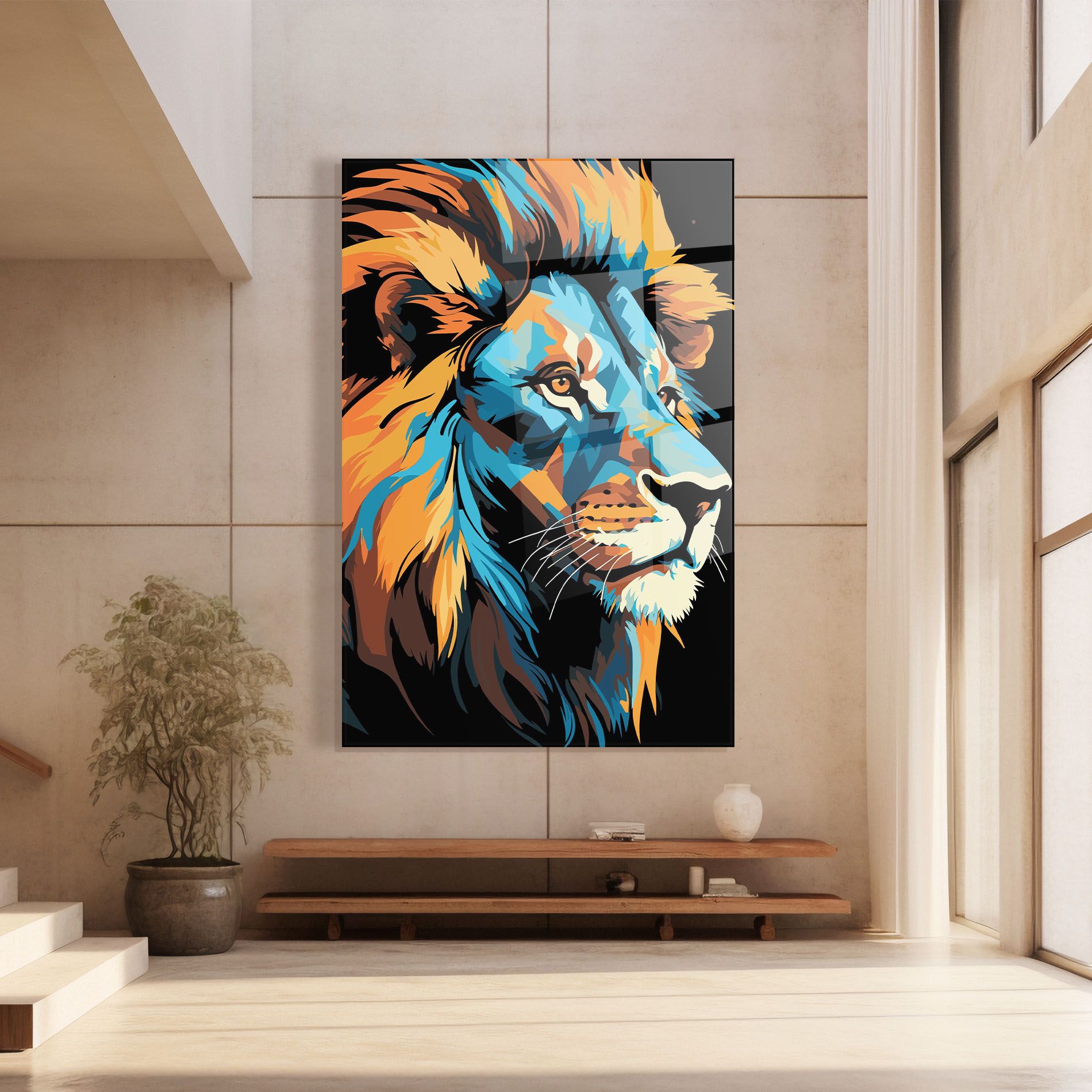 Blue Yellow Lion mockup 8