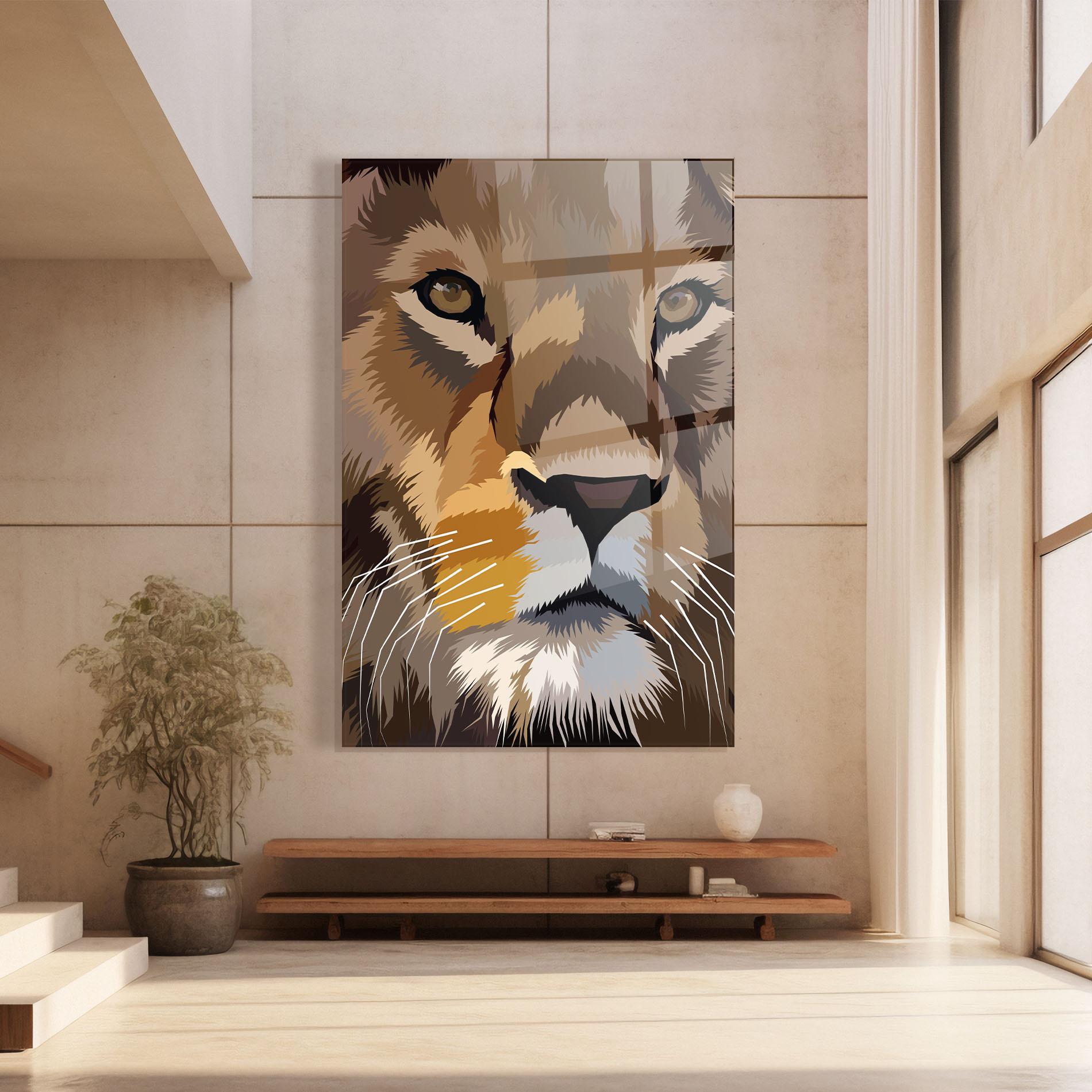 Üvegkép Cute Lion Art mockup 8