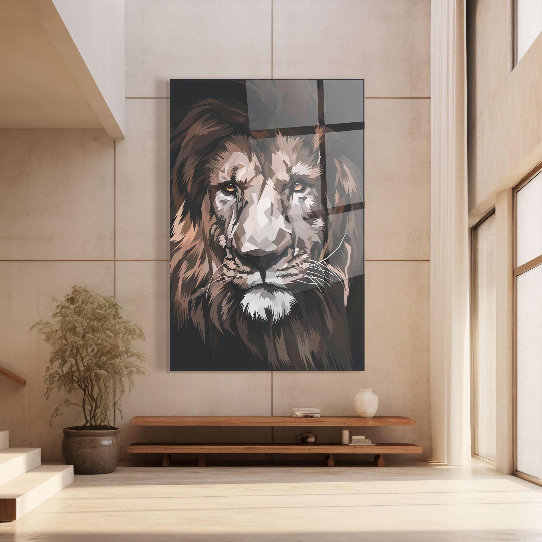 Üvegkép Lion Art Close Up mockup 8