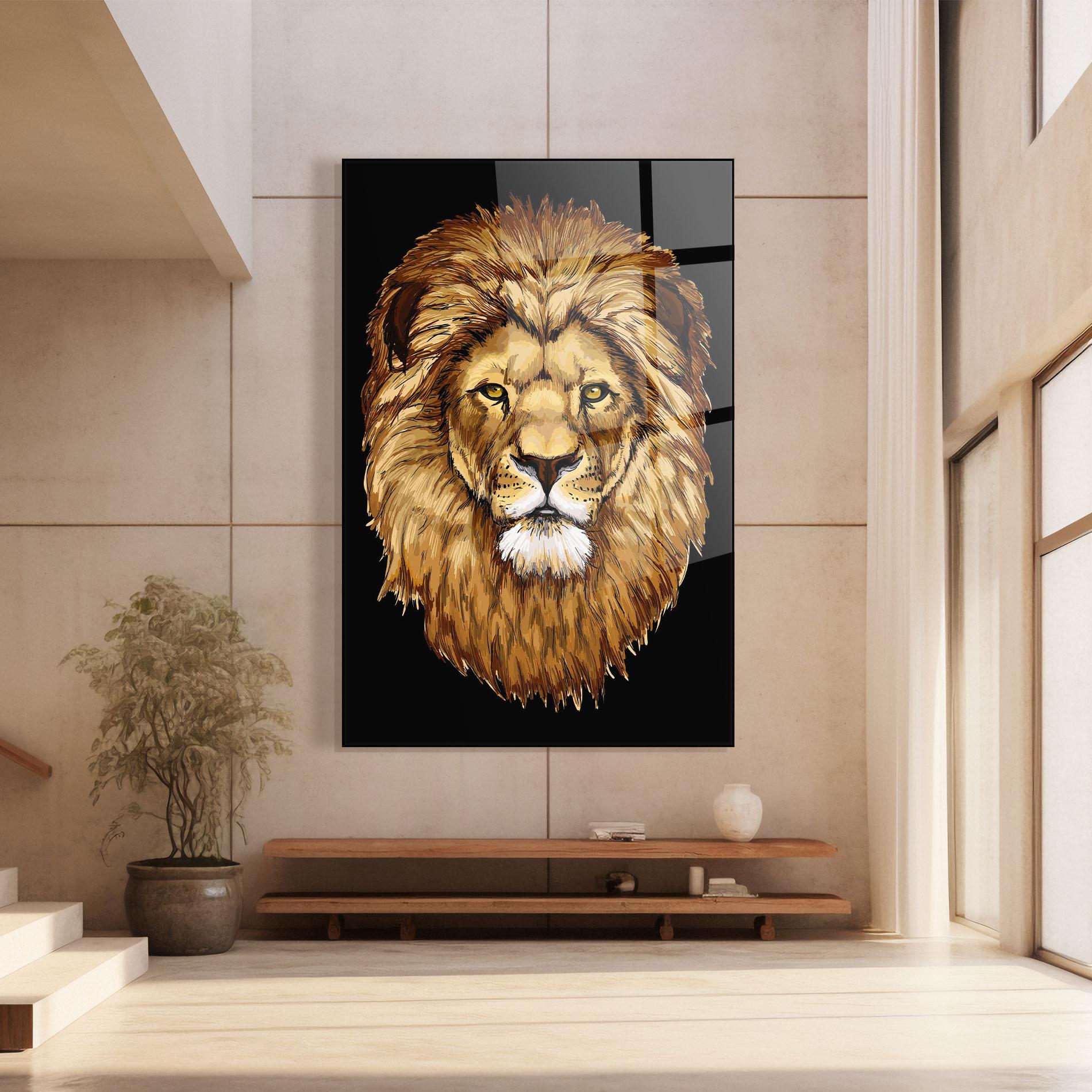 Üvegkép Lion Head mockup 8
