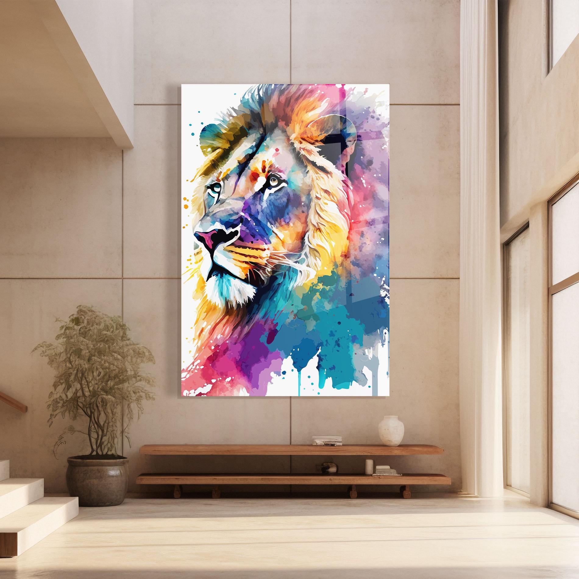 Üvegkép Vibrant Color Lion mockup 8