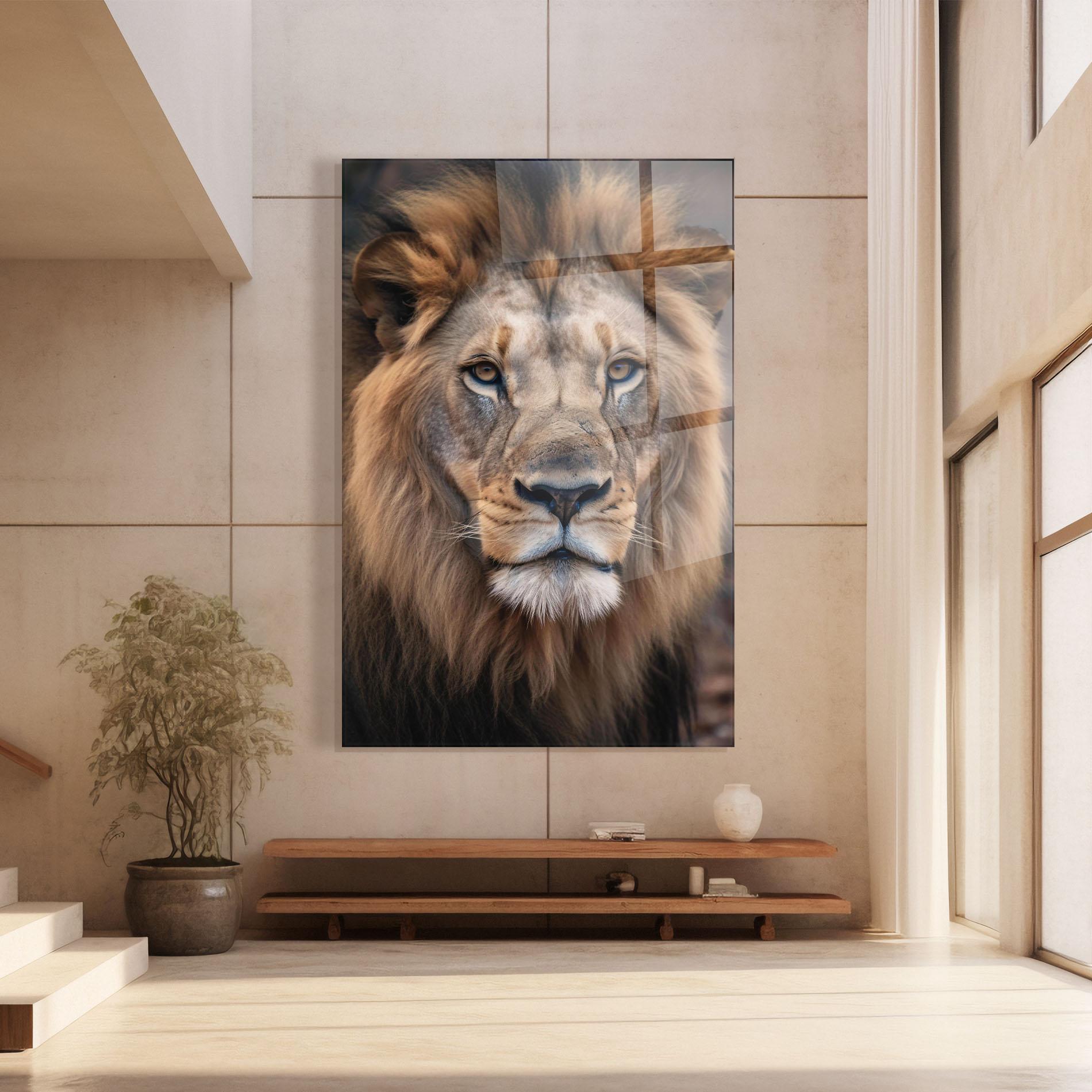 Üvegkép Wild Lion View mockup 8