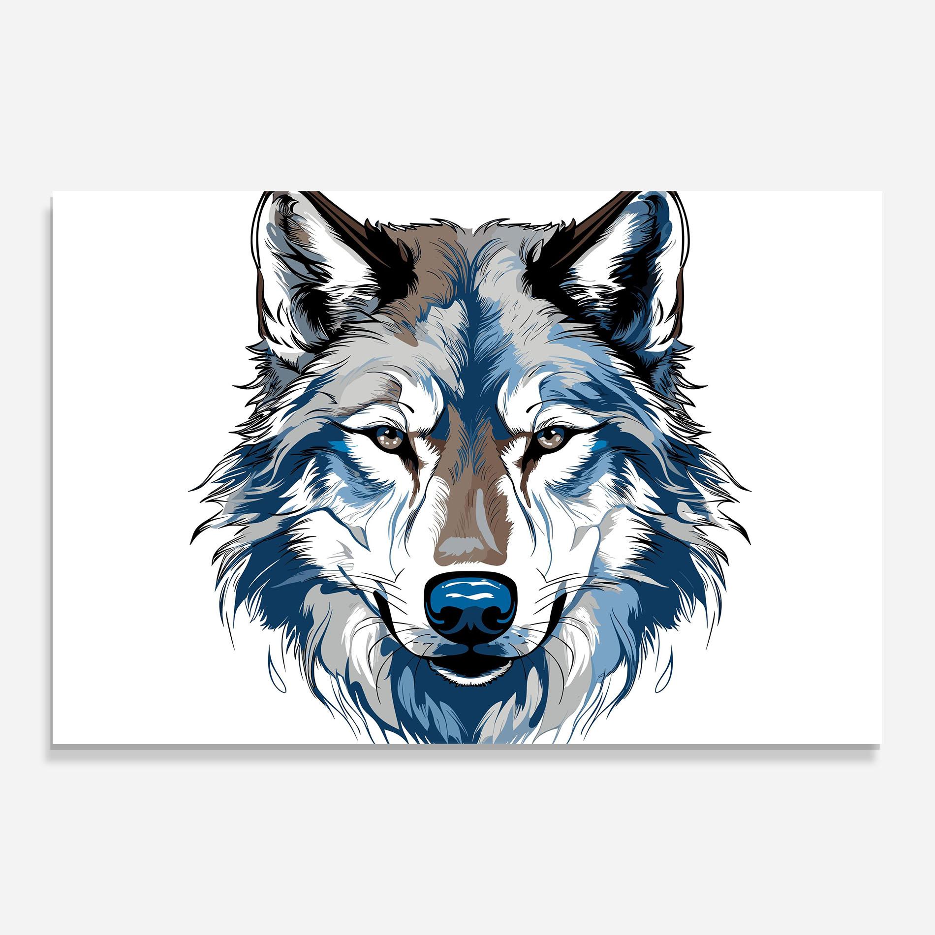 Üvegkép Blue Wolf Head mockup 0