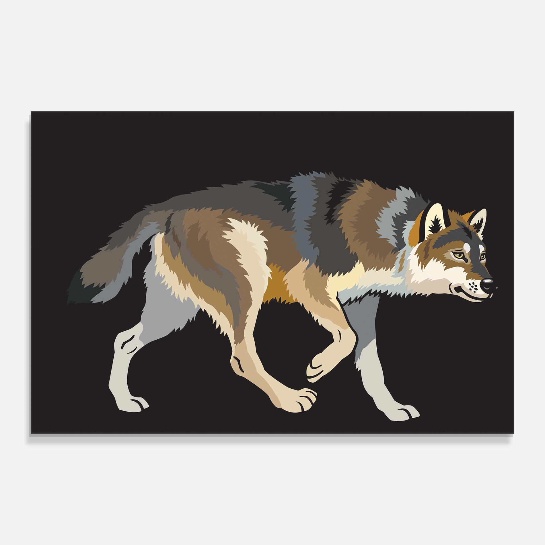 Üvegkép Cartoon Wolf mockup 0