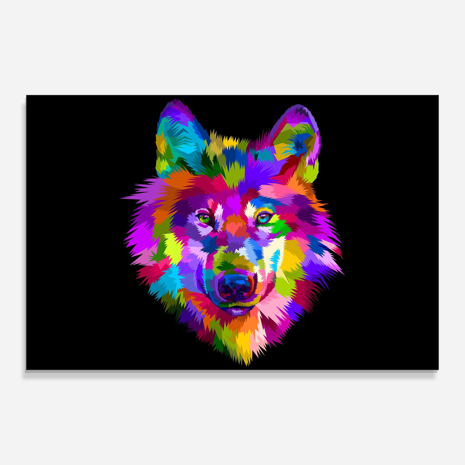 Üvegkép Color Mix Wolf mockup 0