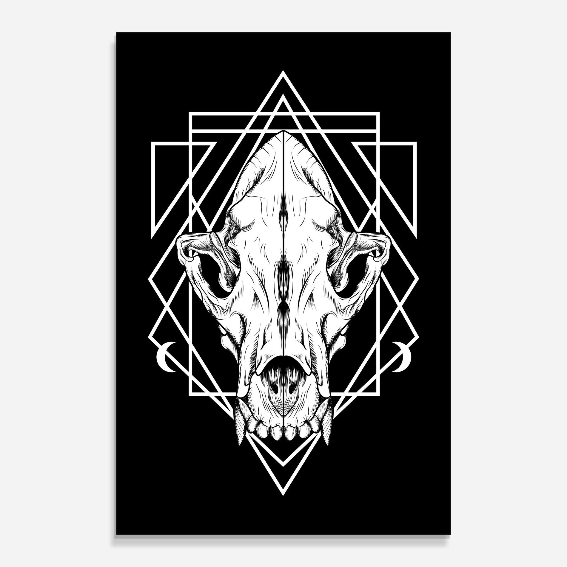 Üvegkép Dark Wolf Skull mockup 0