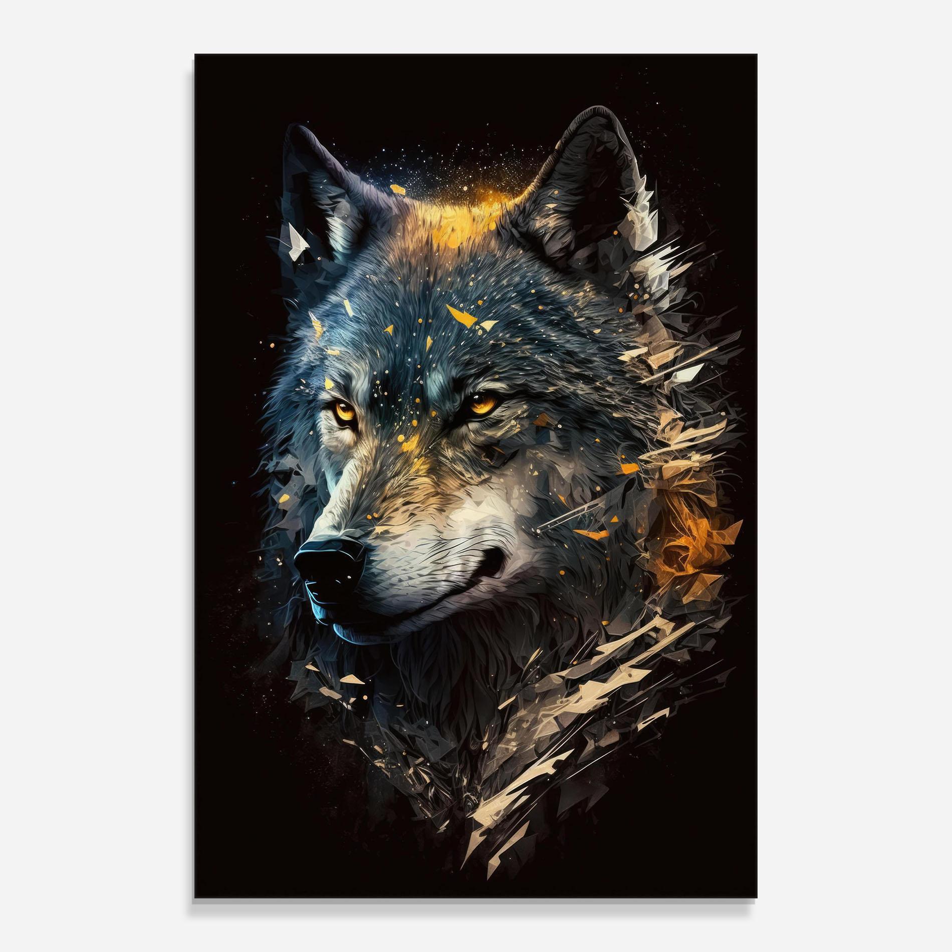Üvegkép Wolf Portrait mockup 0